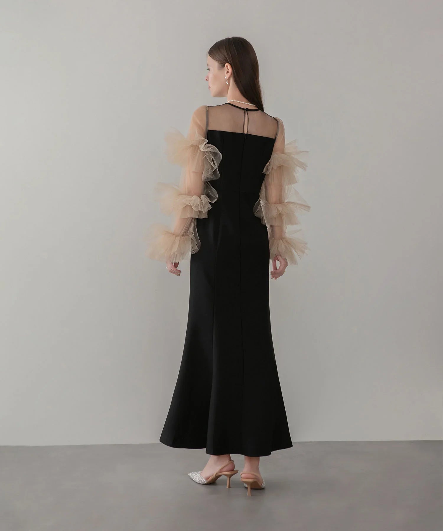 【当日発送】ボリュームチュールスリーブベストセットアップドレス