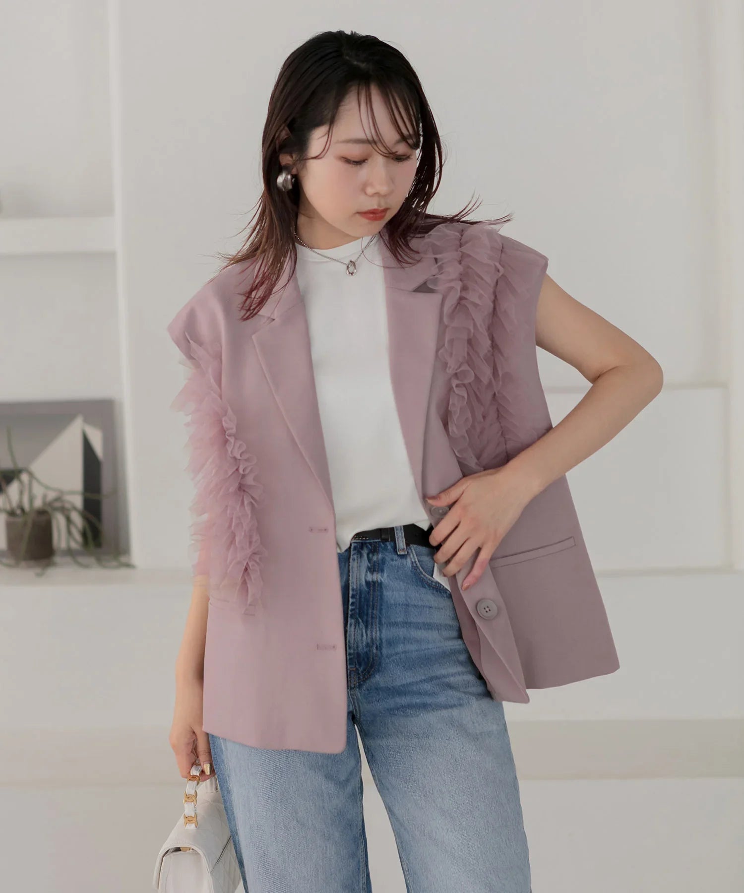 【当日発送】チュールフリルセットアップワンピースドレス