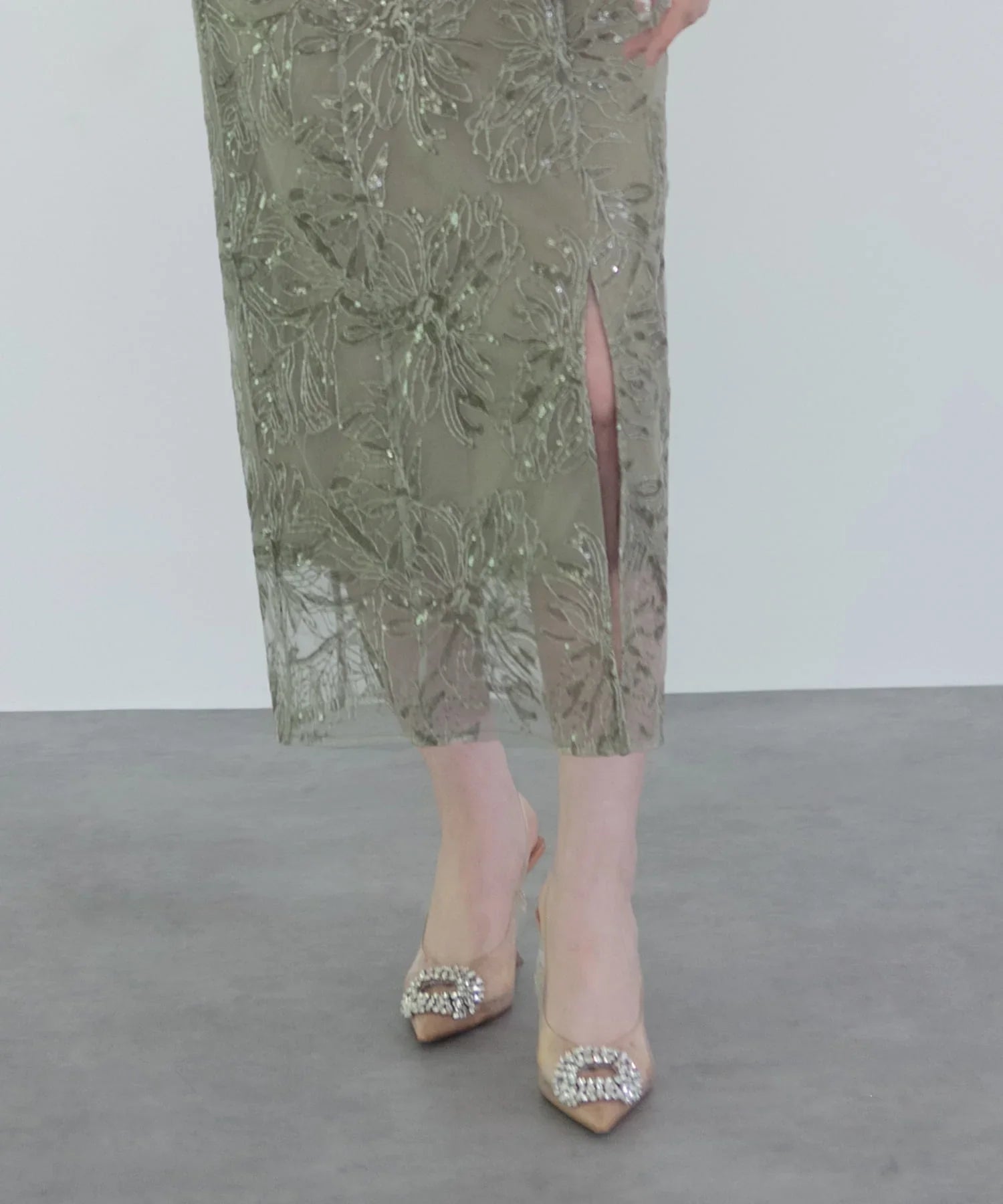 【当日発送】チュールオフショルダー花柄Iラインワンピースドレス