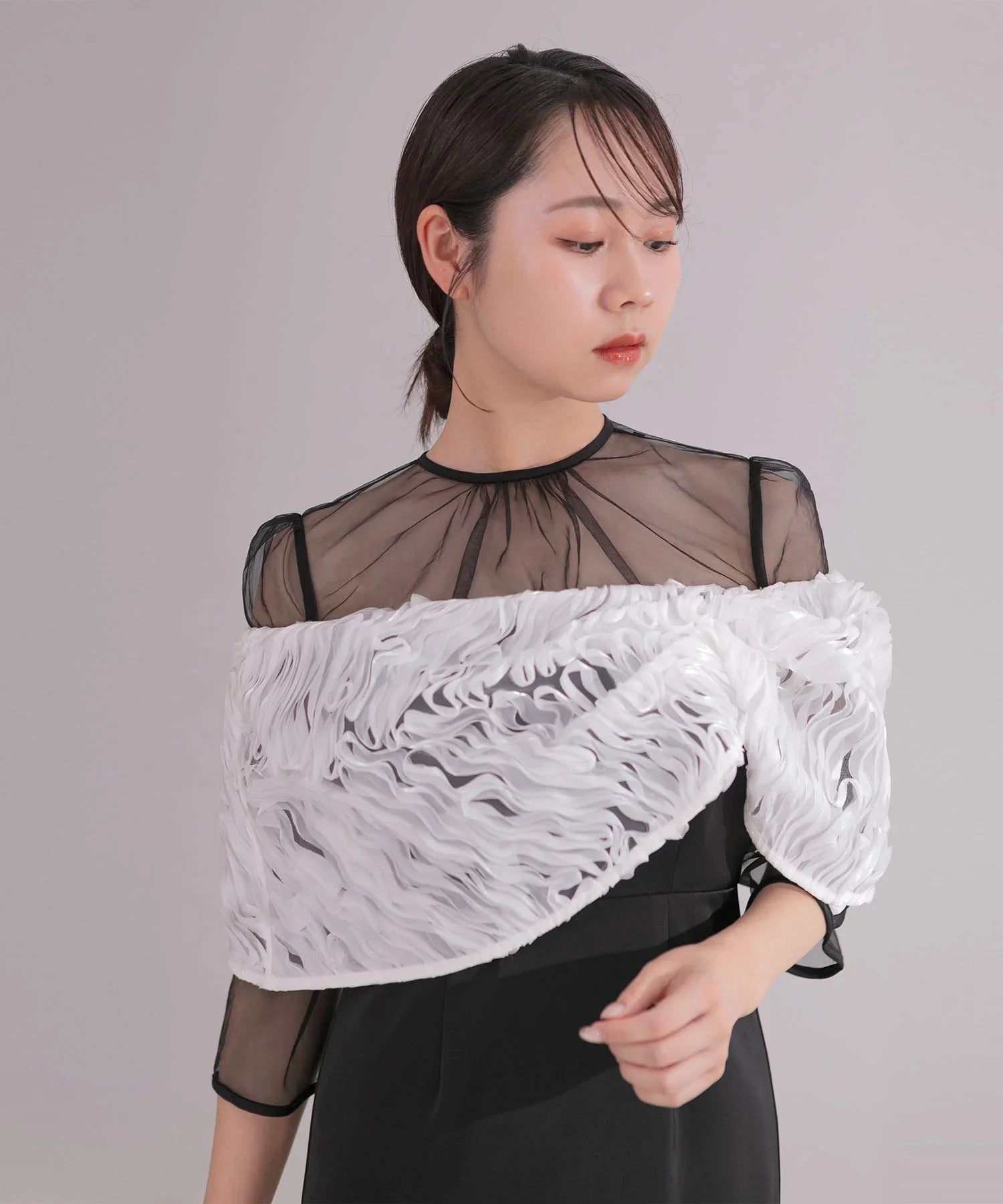 【当日発送】ドレープデザインIラインワンピースドレス