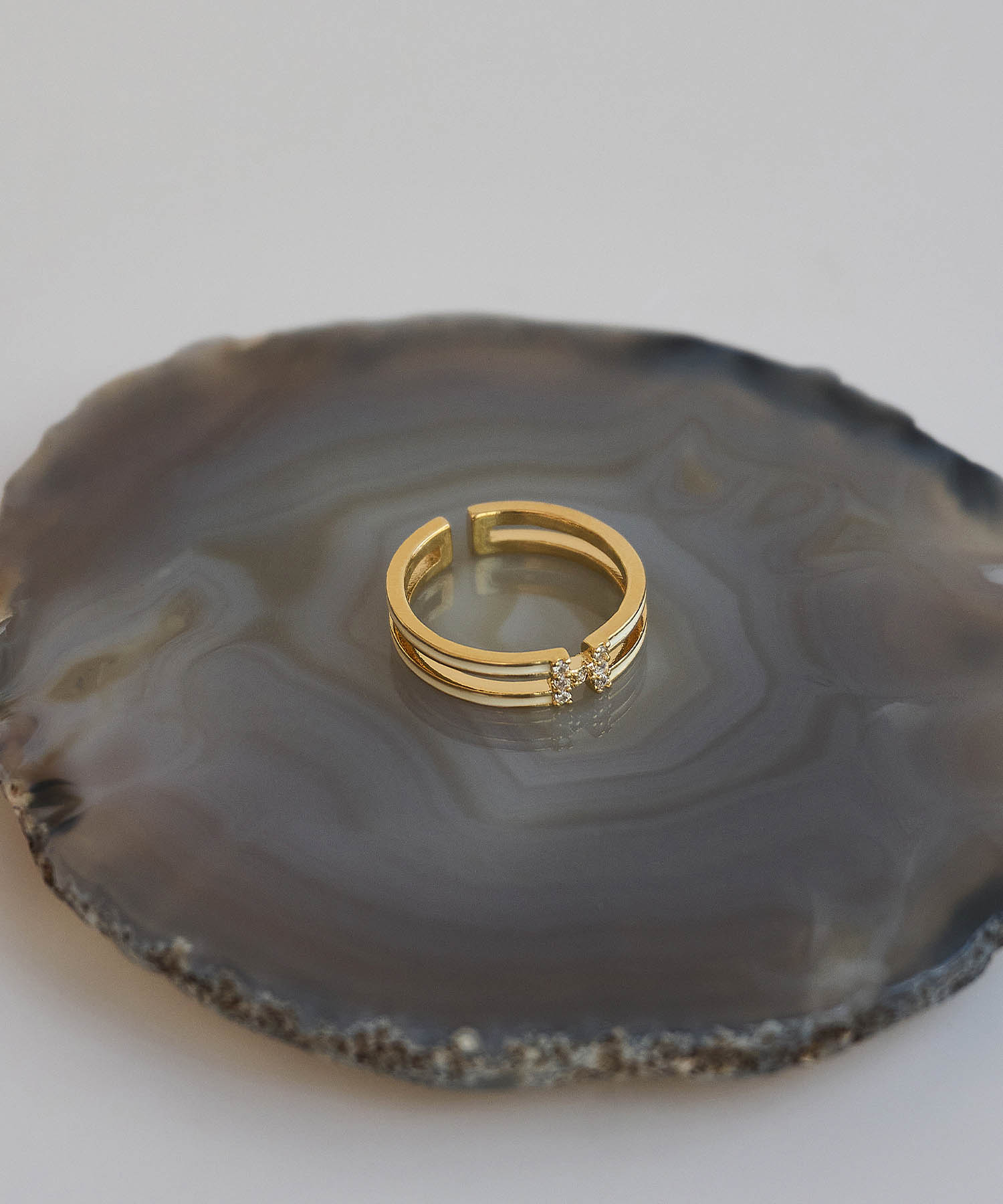 【当日発送】ダブルラインエッジゴールドリング