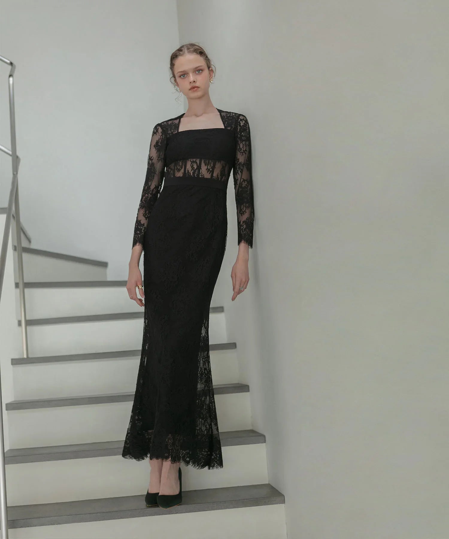 【LEJA LUXE】レースチューブデザインマーメイドドレス