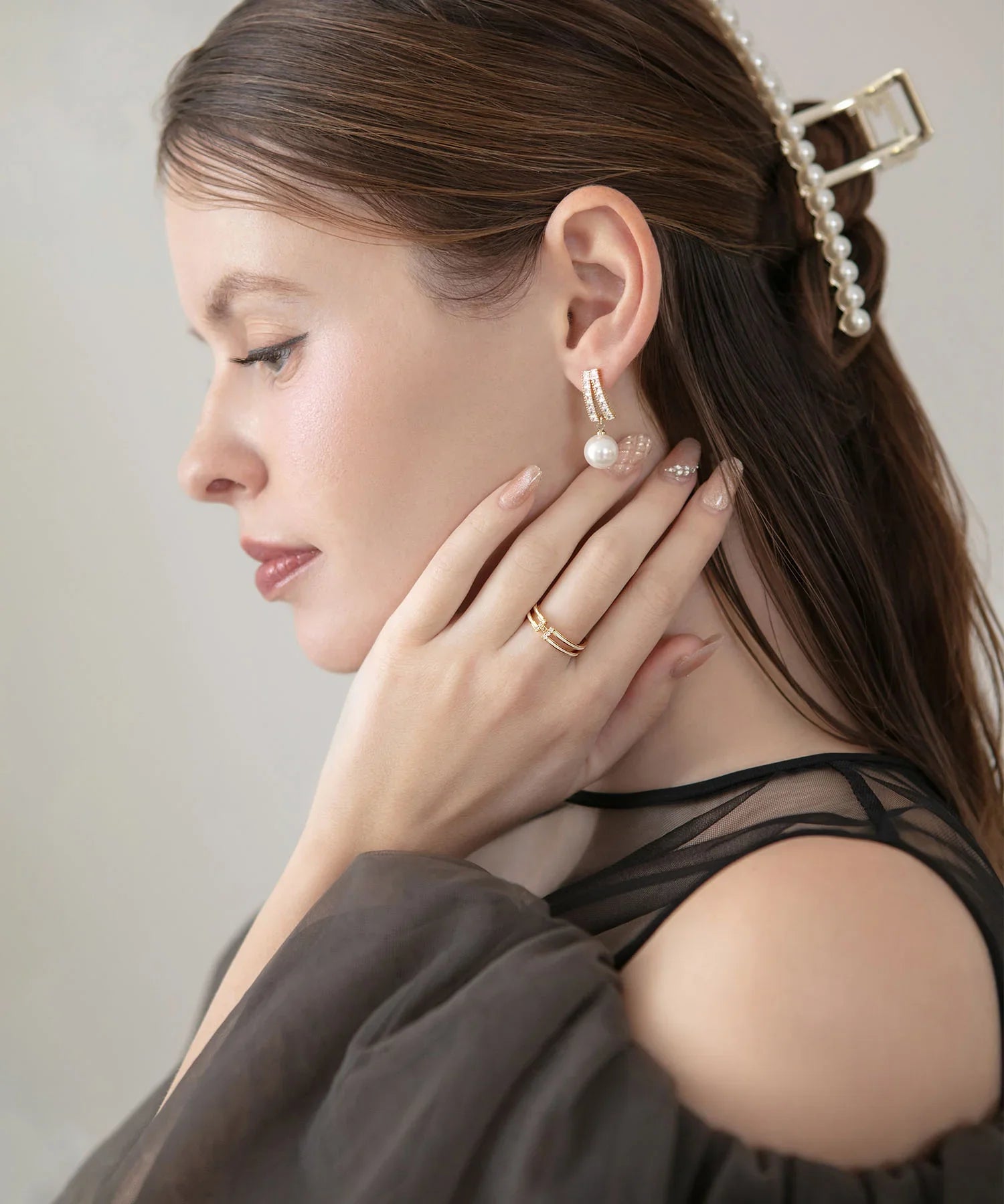 【当日発送】ダブルラインエッジゴールドリング