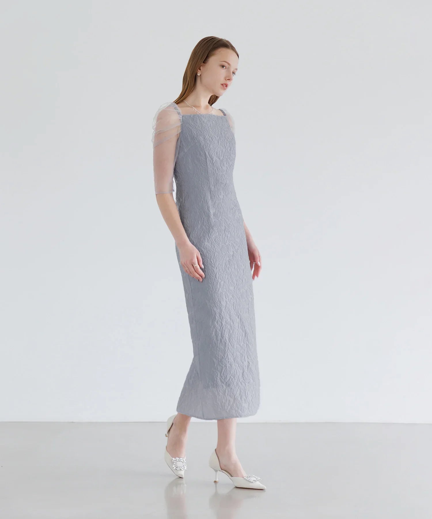 【当日発送】3WAYティアードフリルジャガードIラインワンピースドレス