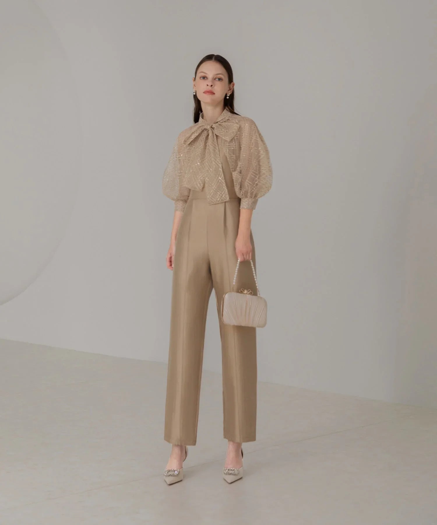 【當天出貨】圓點亮片緞帶波羅呢連身裙