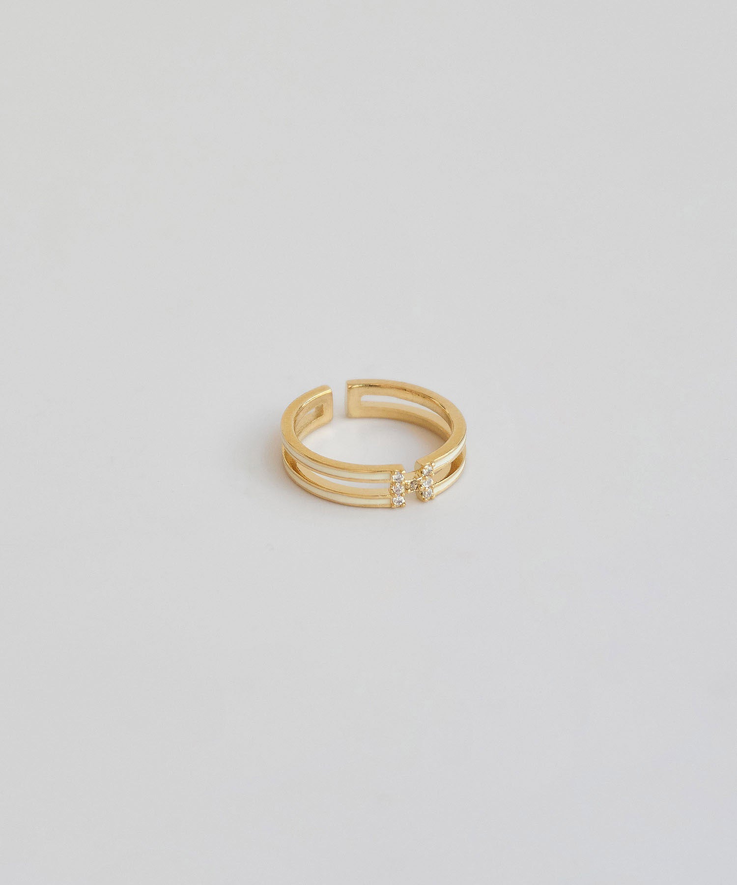 【当日発送】ダブルラインエッジゴールドリング