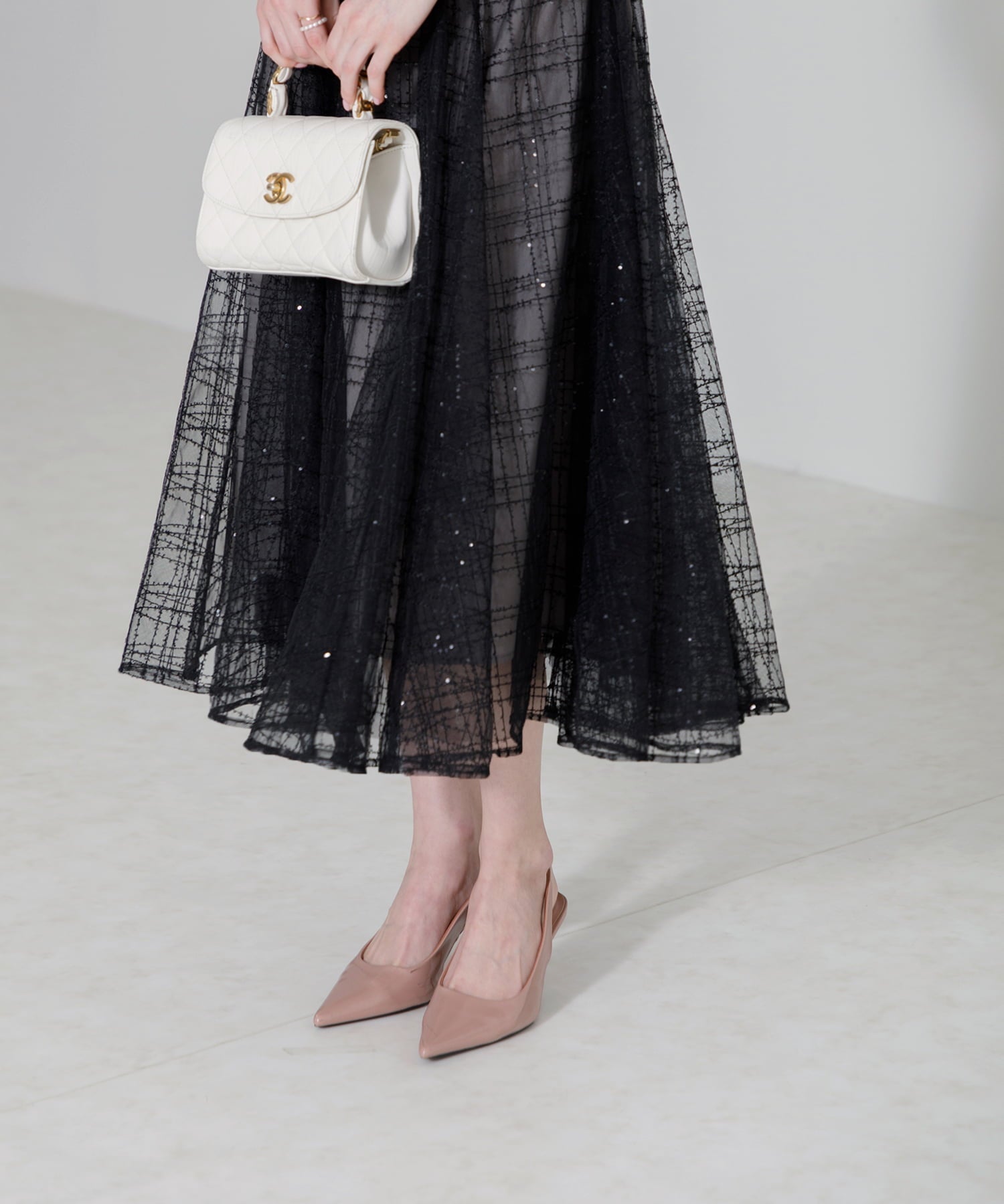 【当日発送】チェックスパンコールリボンワンピースドレス