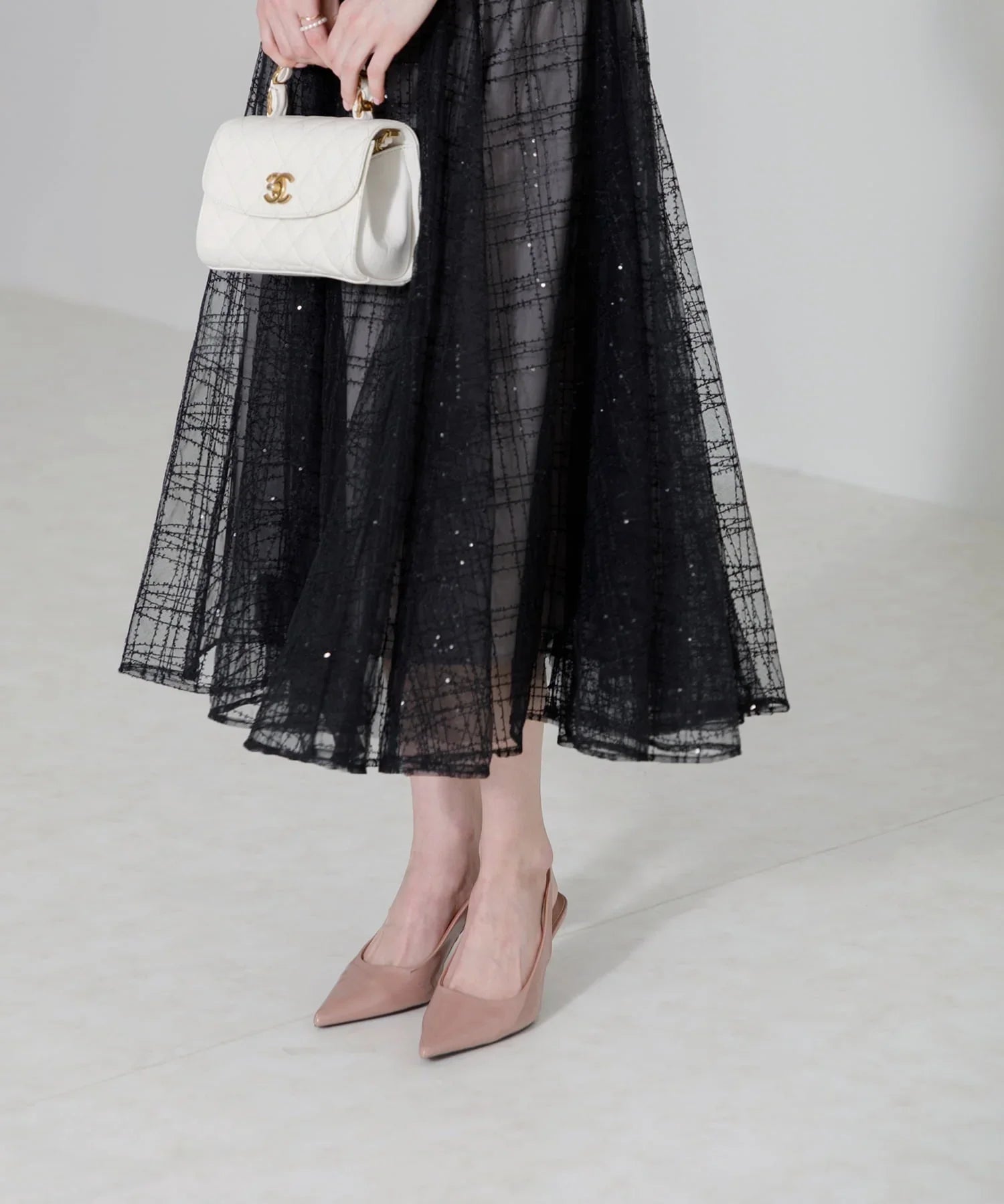 【当日発送】チェックスパンコールリボンワンピースドレス