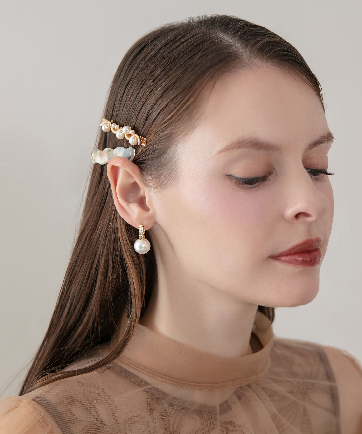 【当日発送】ゴールドビジューパールピアス