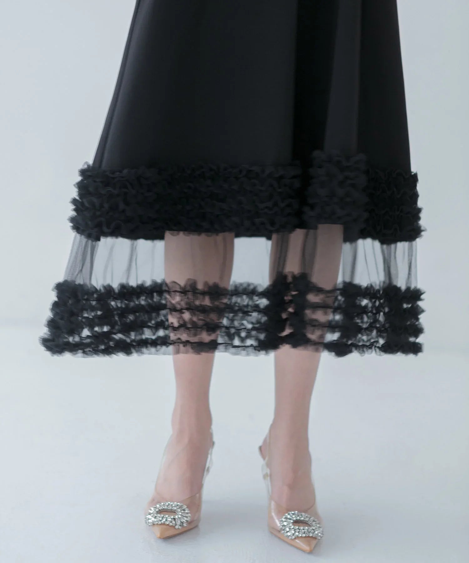 【当日発送】チュールフリルセットアップワンピースドレス