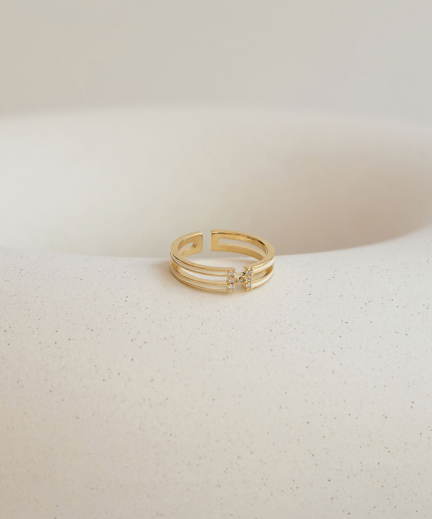 【当日発送】ダブルラインエッジゴールドリング