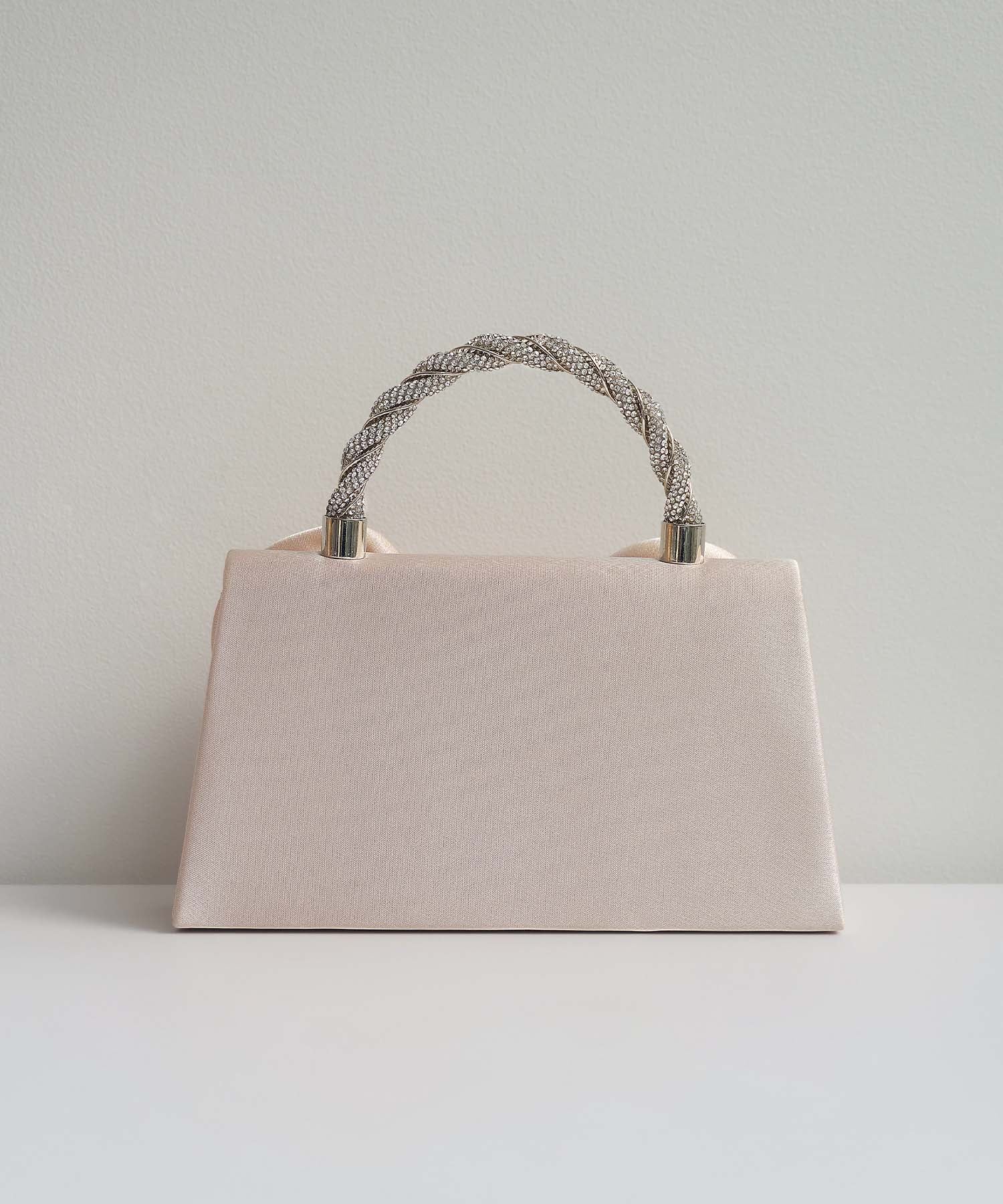 【予約商品】2WAYローズフラワー ツイストストーンハンドルバッグ