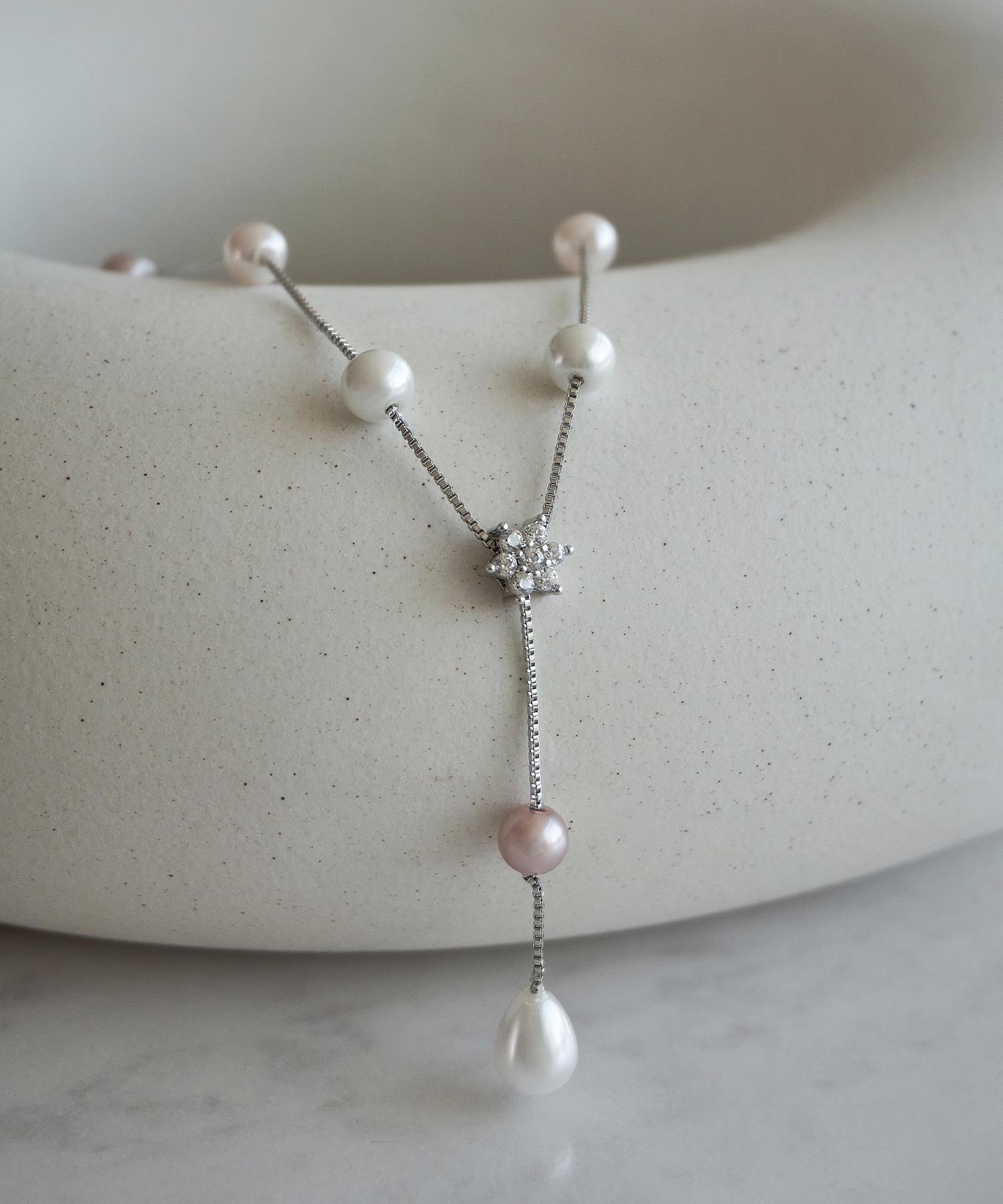 【COMING SOON】ミックスパールビジューモチーフネックレス