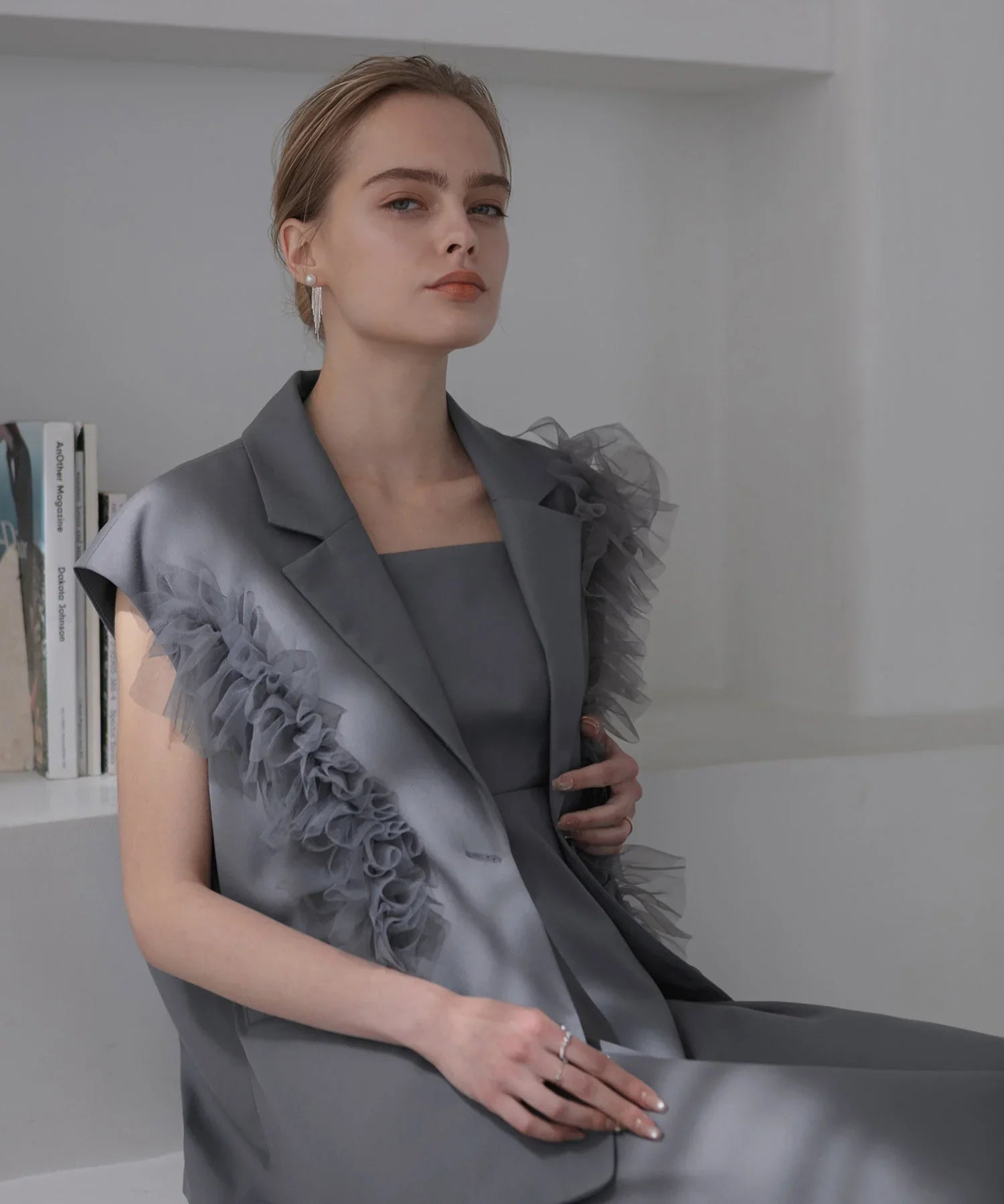 【当日発送】チュールフリルセットアップワンピースドレス