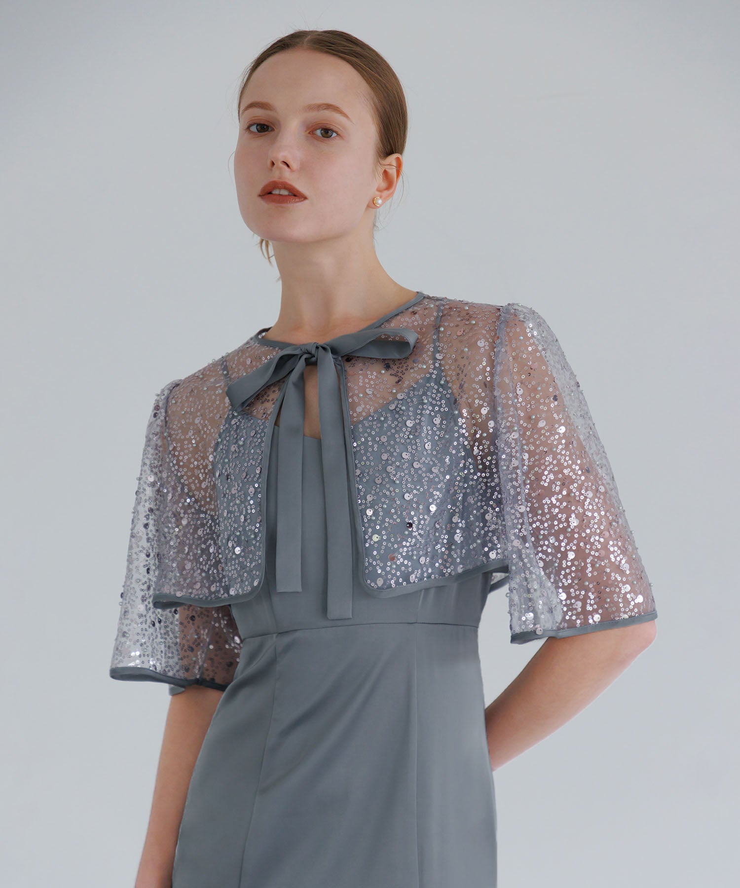 【当日発送】スパンコールビジューボレロマーメイドワンピースドレス