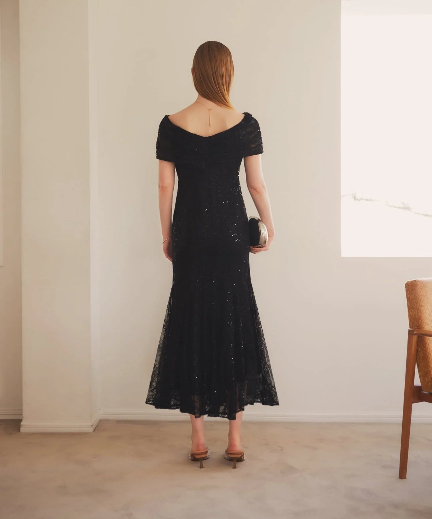 【当日発送】2WAYレース花柄オフショルダーマーメイドワンピースドレス