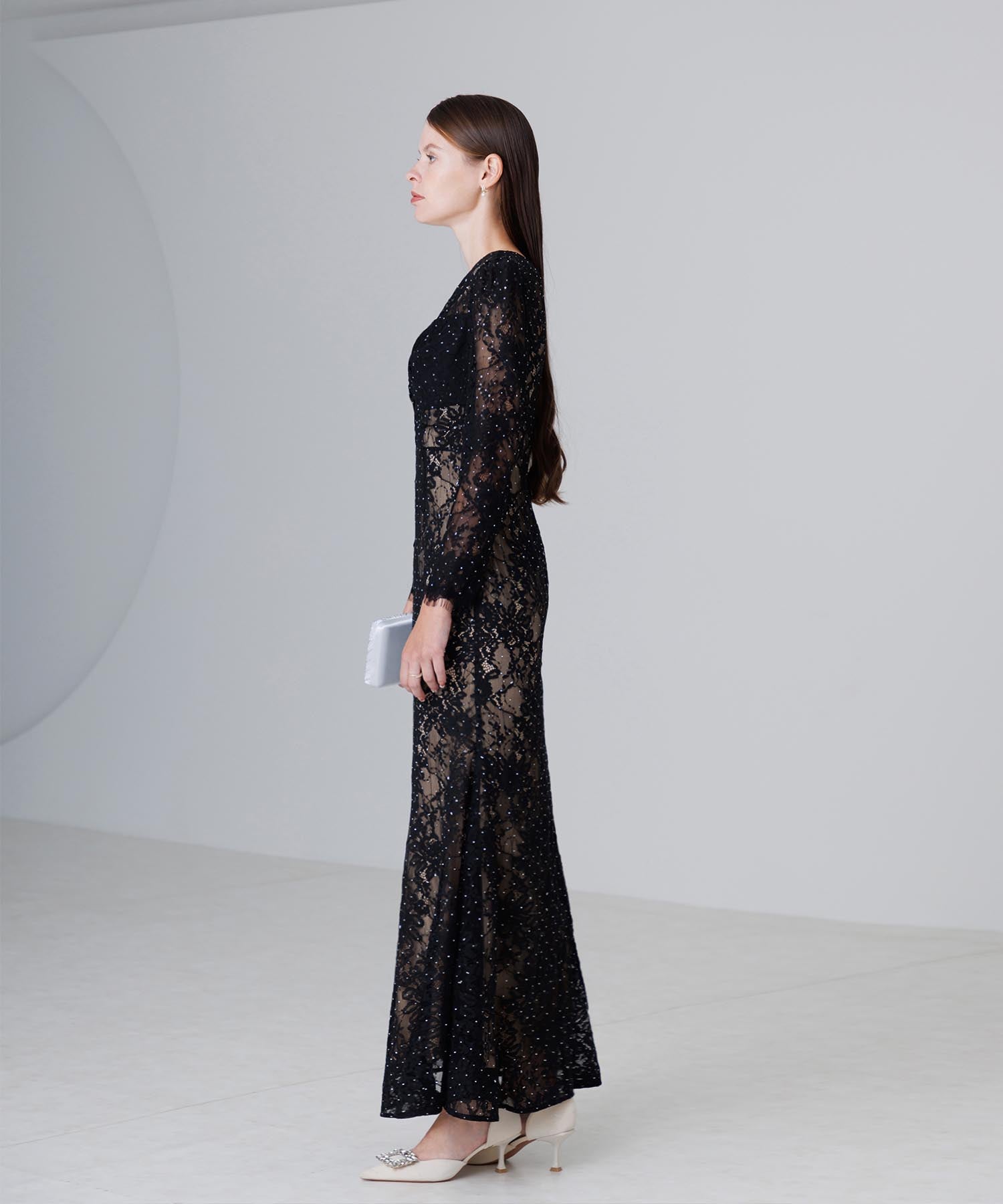 【LEJA LUXE】ツイストオープンレースストーンマーメイドドレス