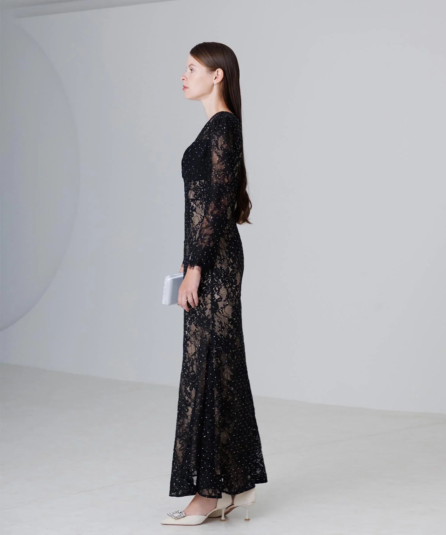 【LEJA LUXE】ツイストオープンレースストーンマーメイドドレス