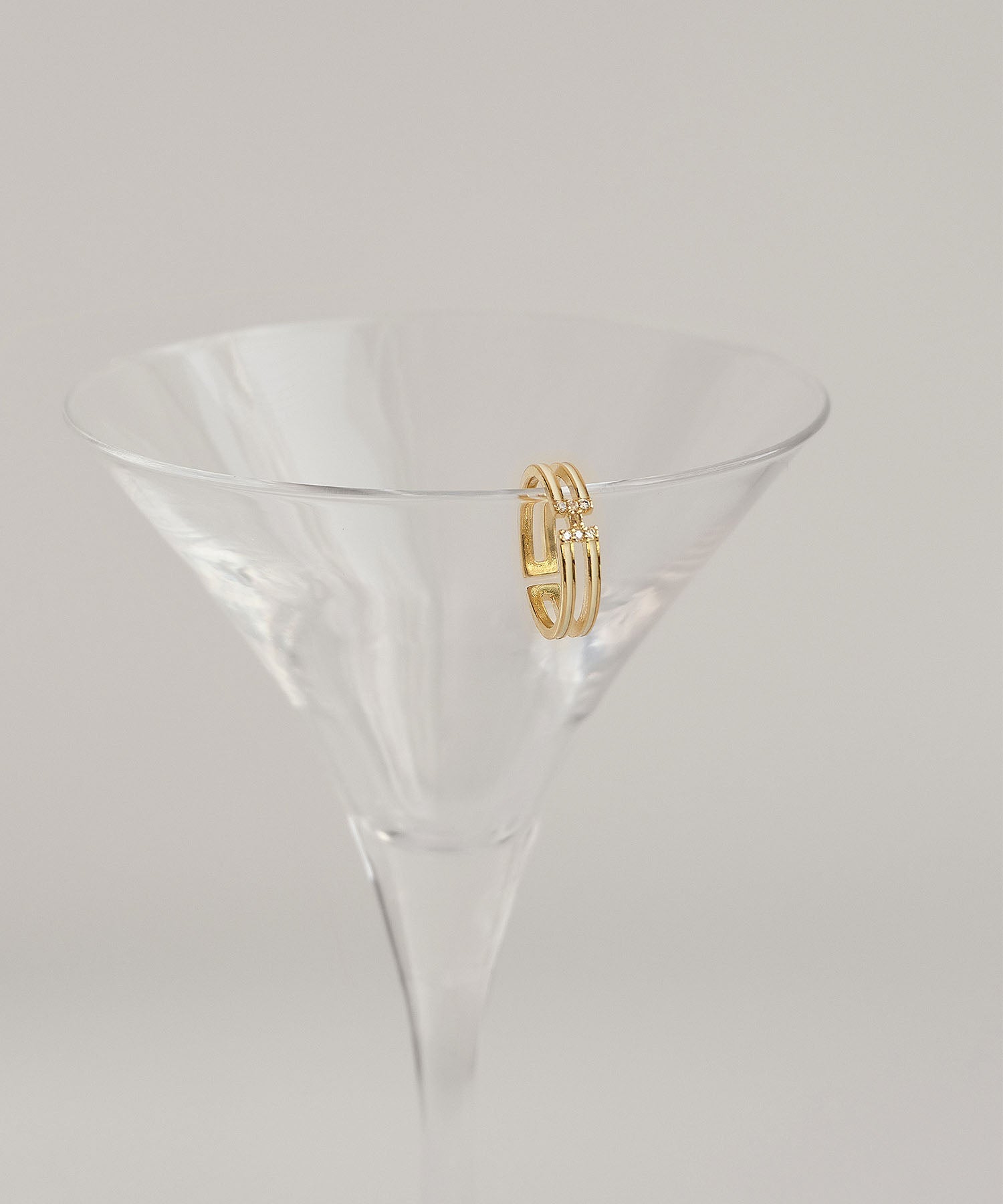 【当日発送】ダブルラインエッジゴールドリング