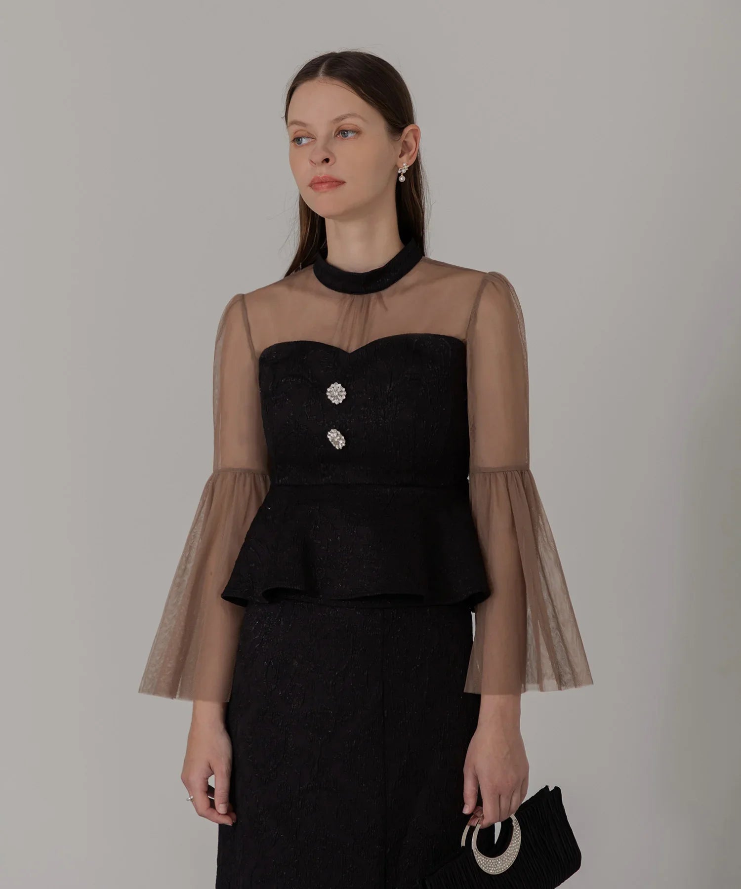 【当日発送】スパンコールビジューボタンセットアップワンピースドレス