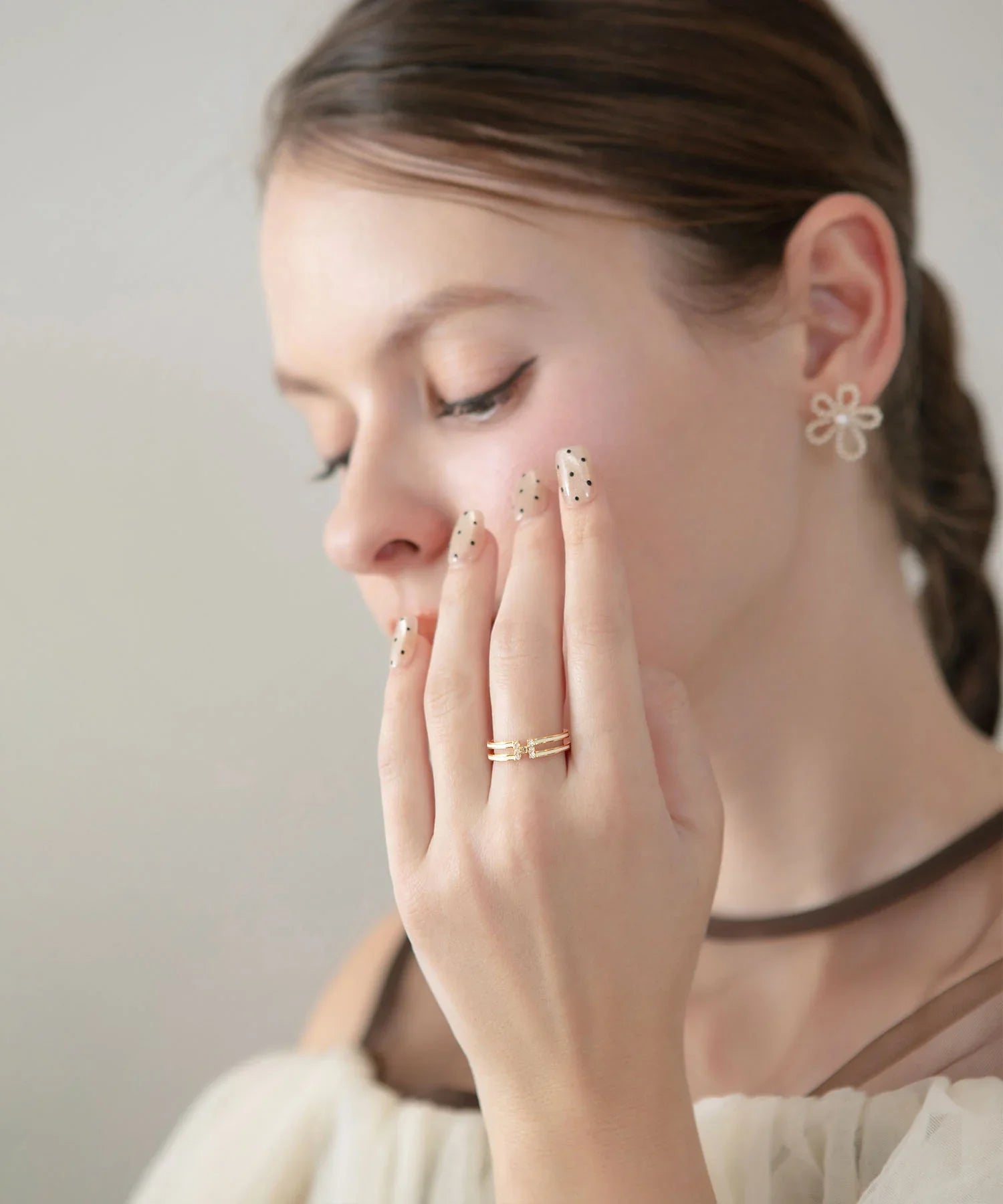 【当日発送】ダブルラインエッジゴールドリング