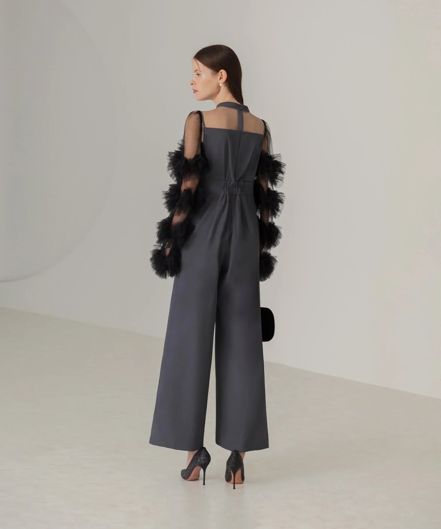 【当日発送】ボリュームチュールスリーブオールインワンパンツドレス