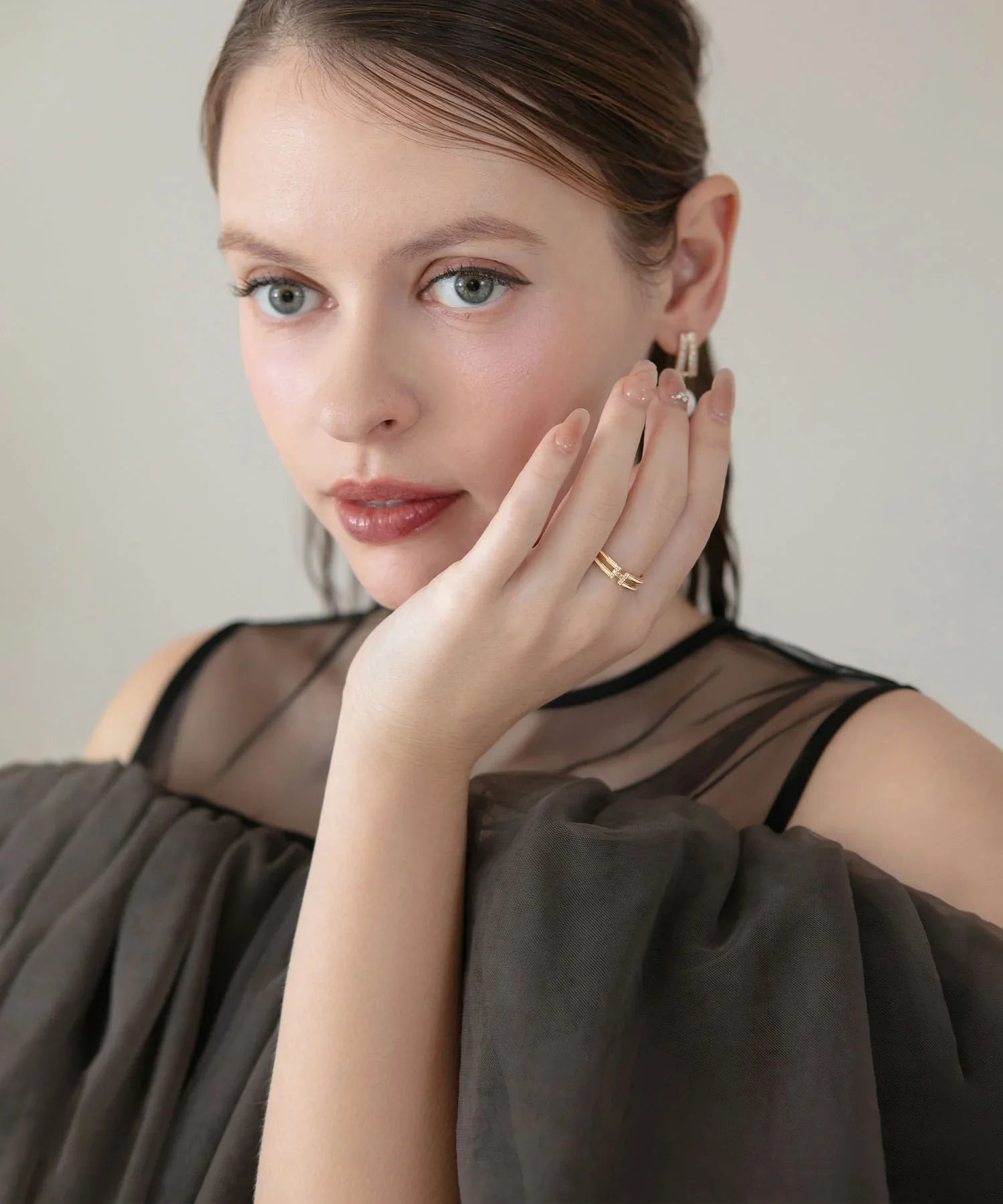 【当日発送】ダブルラインエッジゴールドリング