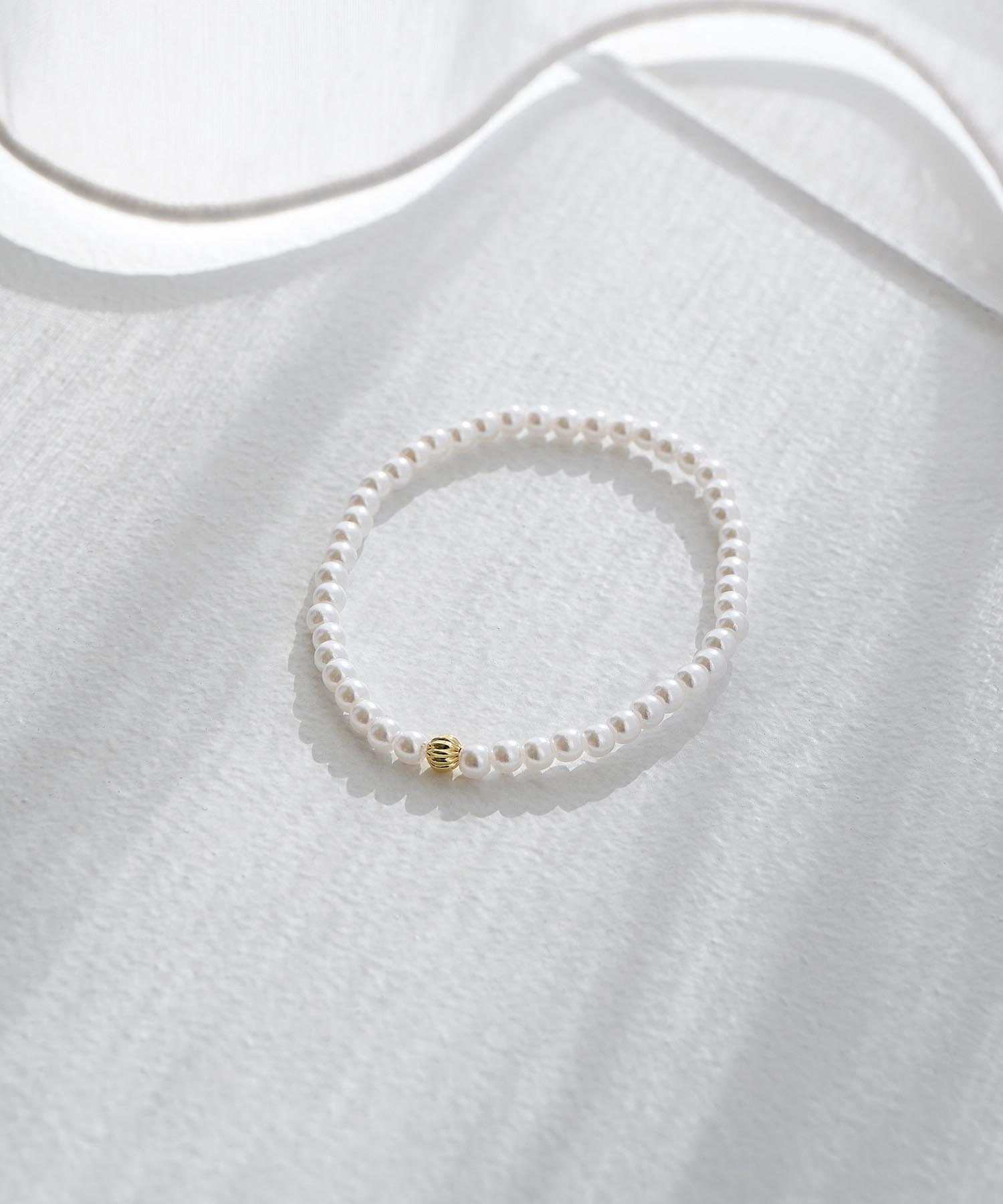 【当日発送】パールラインゴールドパーツブレスレット