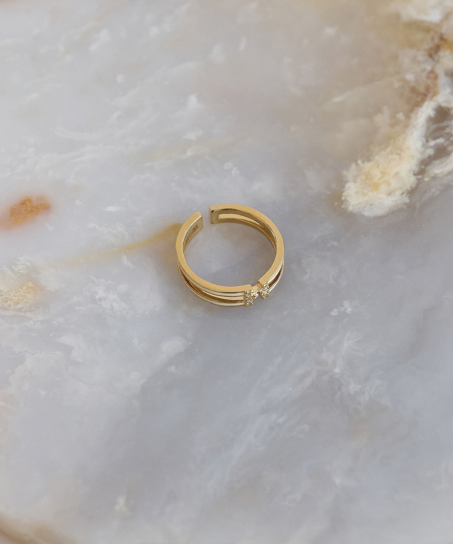 【当日発送】ダブルラインエッジゴールドリング