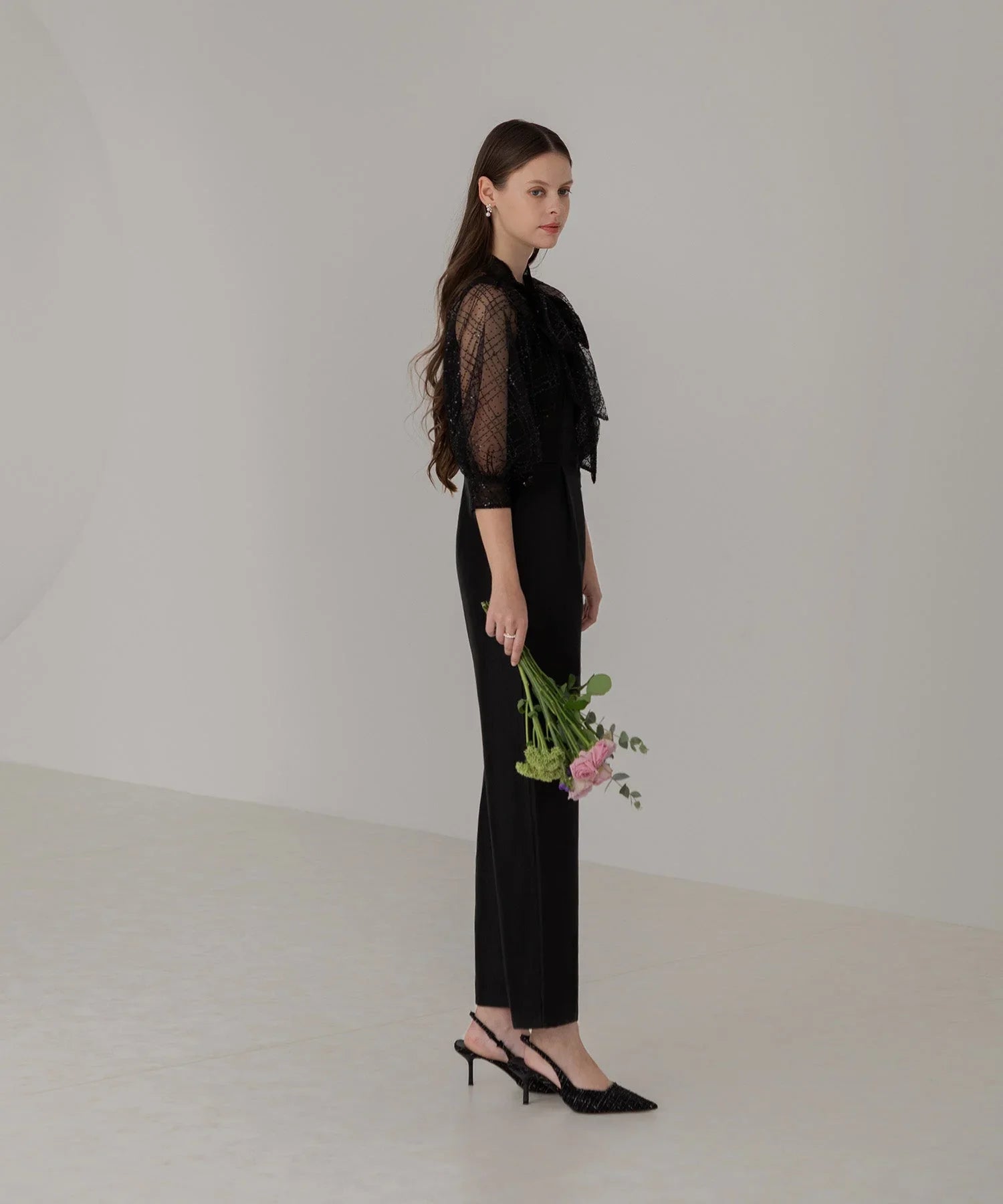 【當天出貨】圓點亮片緞帶波羅呢連身裙