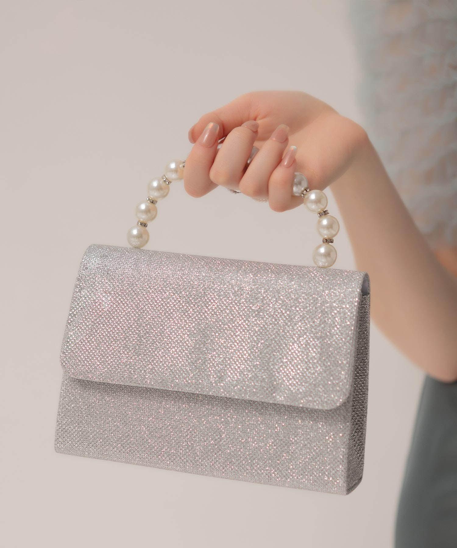 【当日発送】2WAYパールハンドルグリッターバッグ