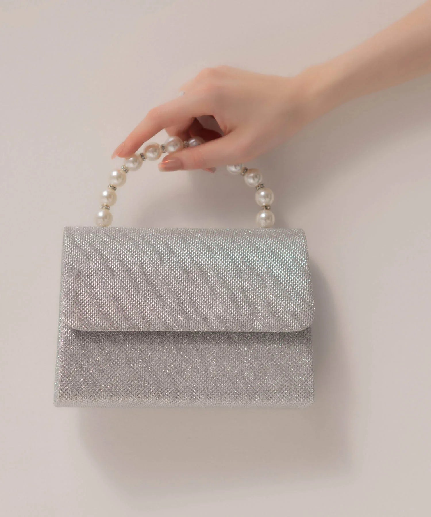 【当日発送】2WAYパールハンドルグリッターバッグ