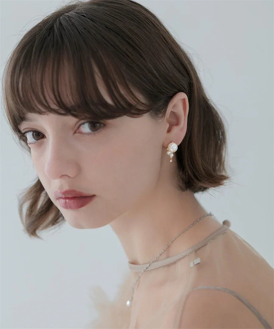 【SOLD OUT】パールクリスタルドロップピアス