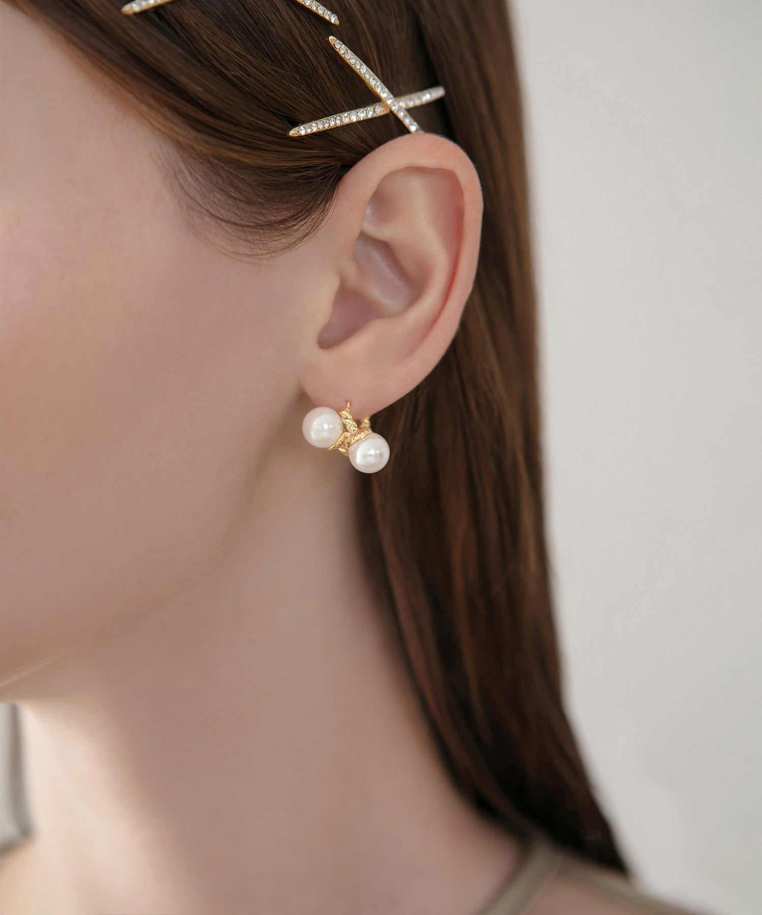 【当日発送】ツイストパールピアス