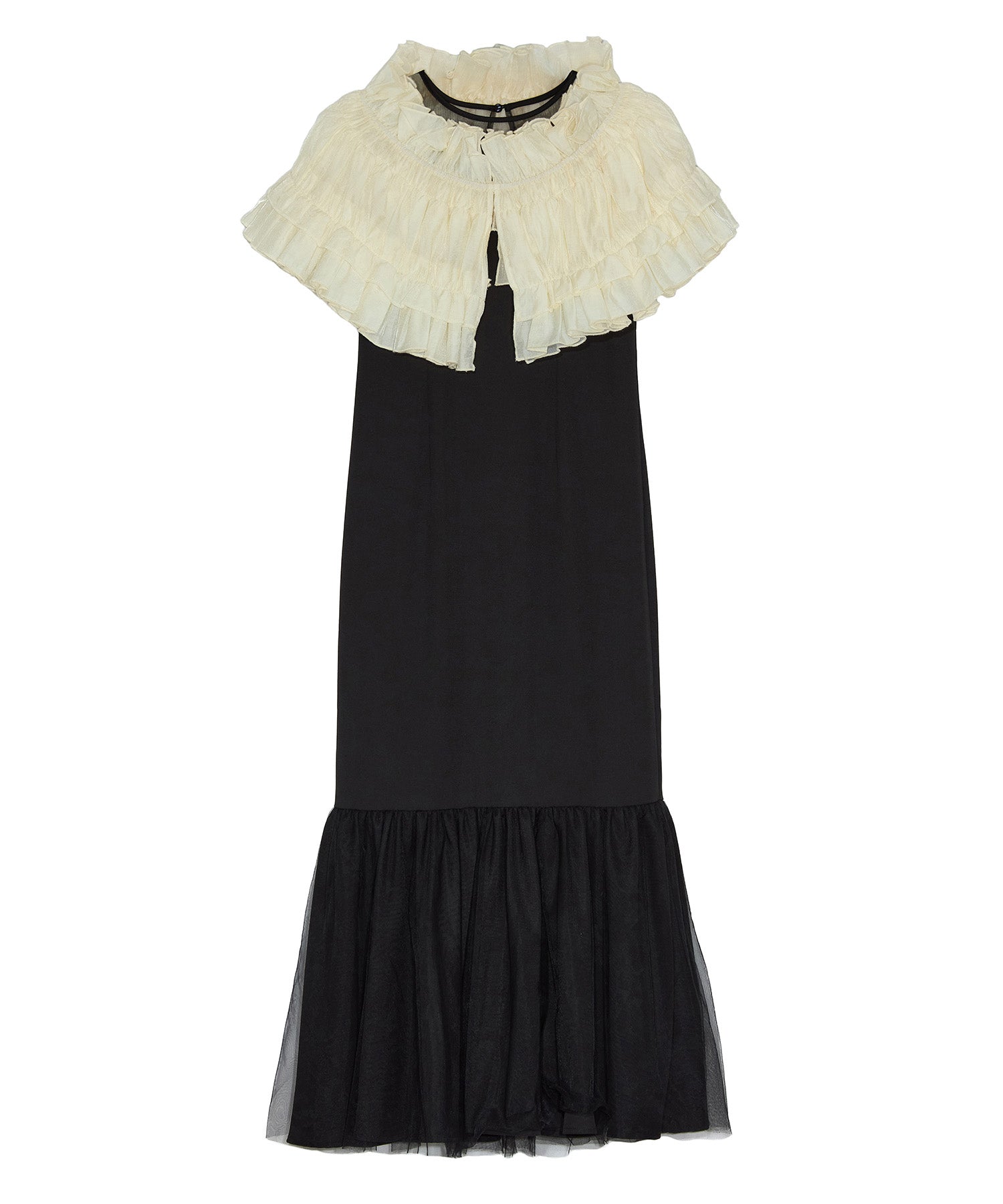 【当日発送】3WAYアシンメトリーチュールフリルワンピースドレス