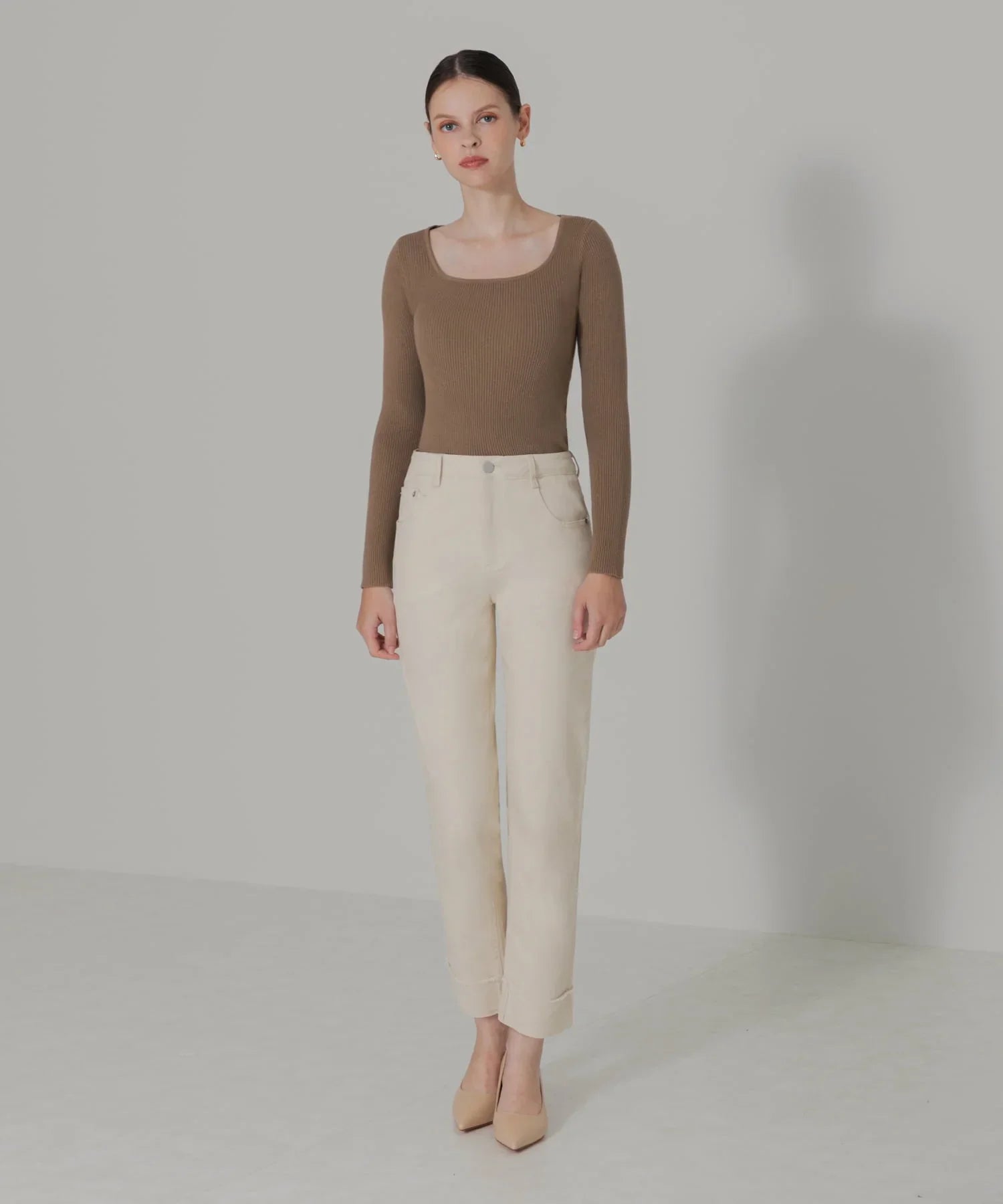 【當天出貨】捲筒直筒牛仔褲