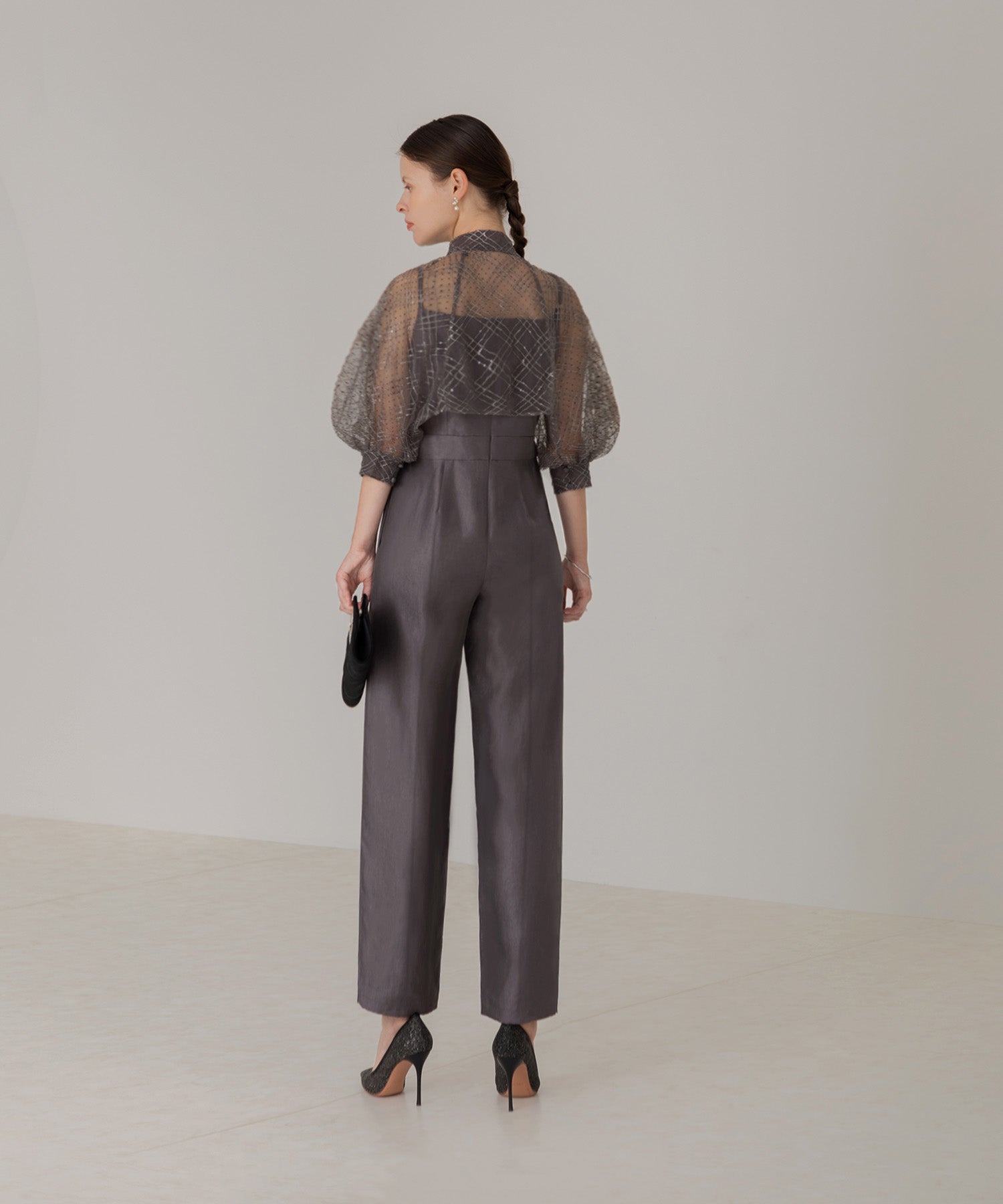 【当日発送】ドットスパンコールリボンボレロオールインワンパンツドレス