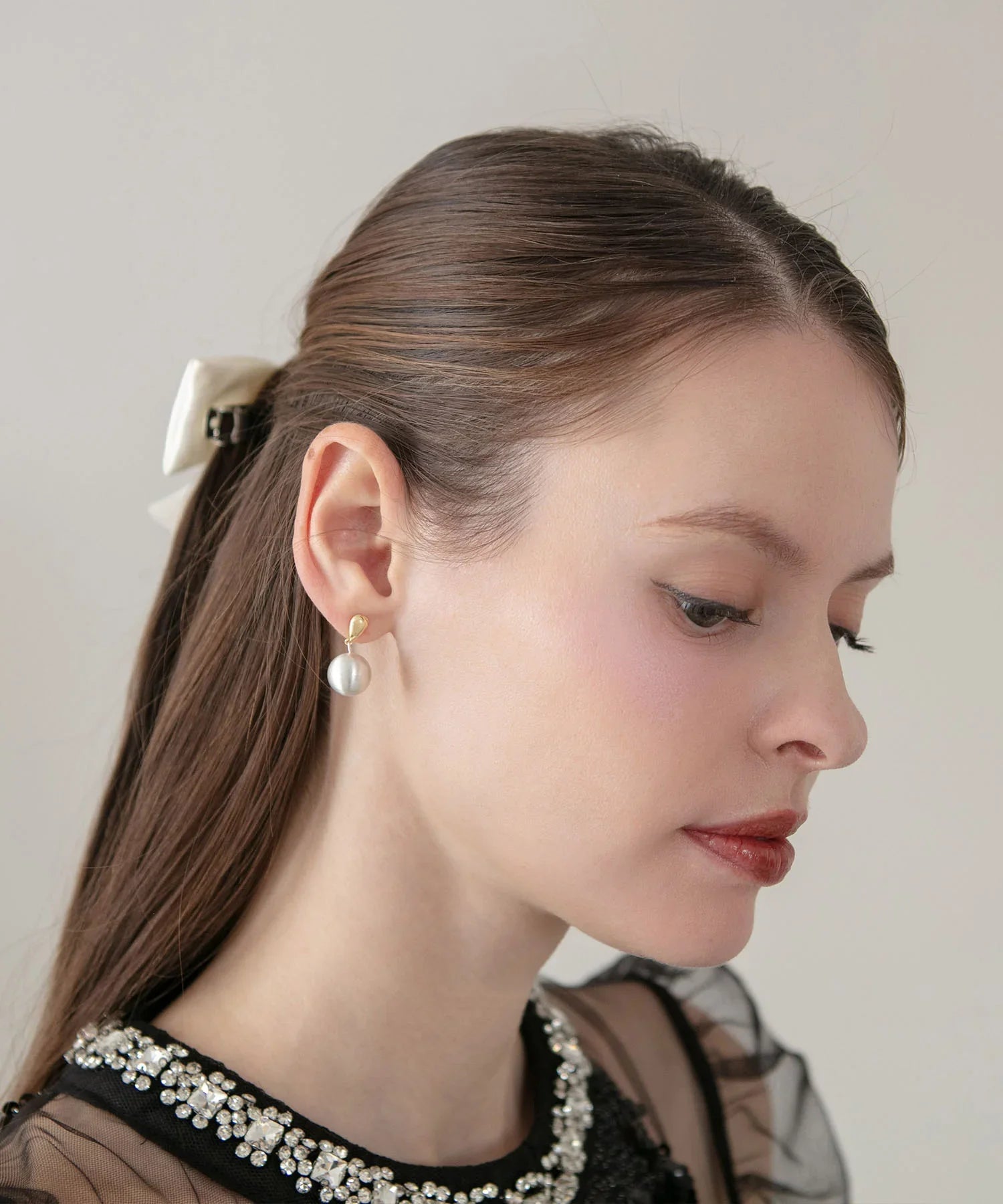 【当日発送】ゴールパーツドロップパールピアス