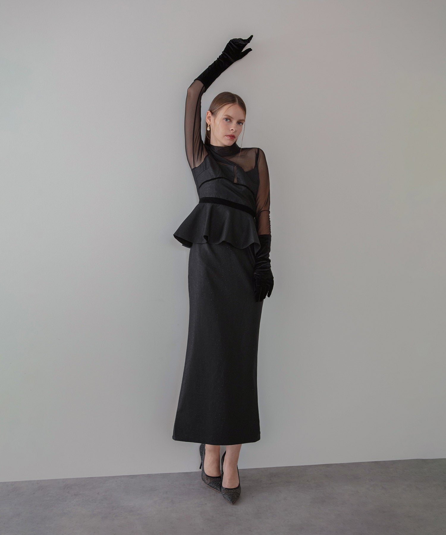 【LEJA LUXE】チュールペプラムベロアグローブIラインドレス