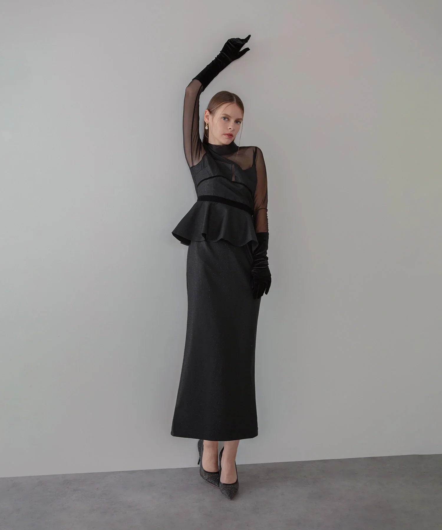 【LEJA LUXE】チュールペプラムベロアグローブIラインドレス