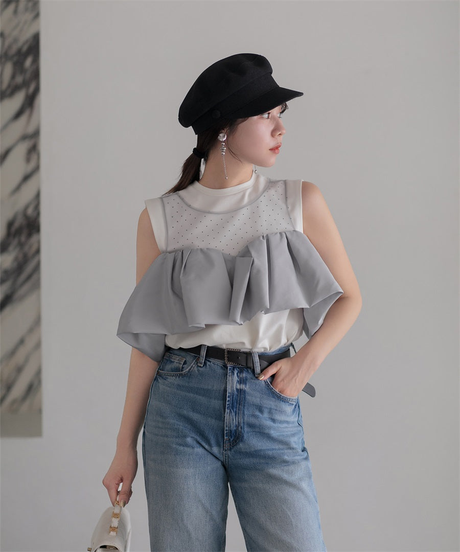 【LEJA LUXE】2WAYストーンペプラムビスチェマーメイドドレス