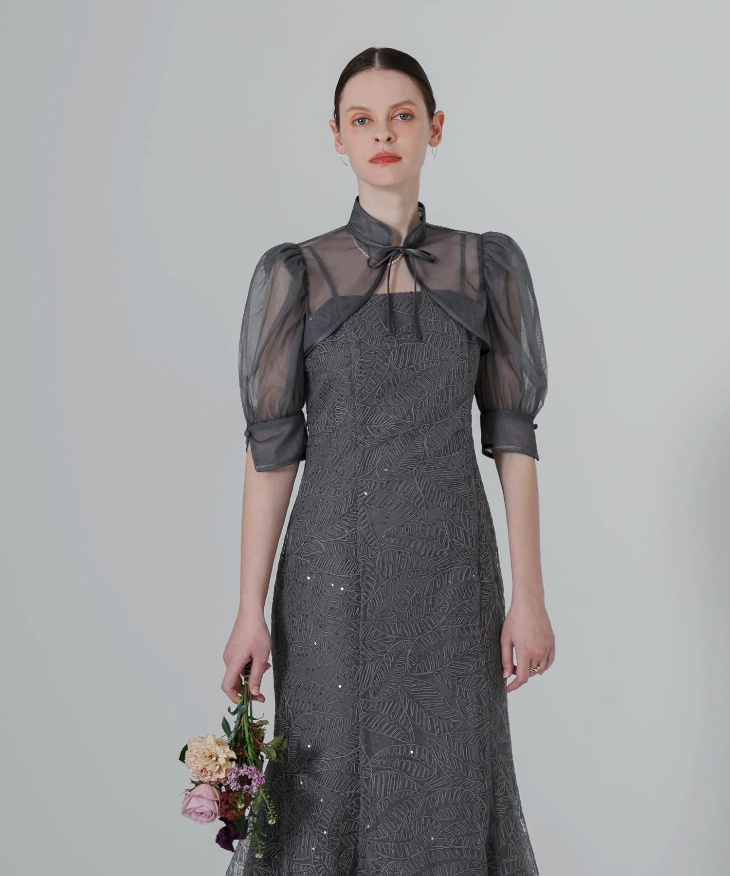 【当日発送】スパンコールボタニカルマーメイドボレロ2WAYワンピースドレス