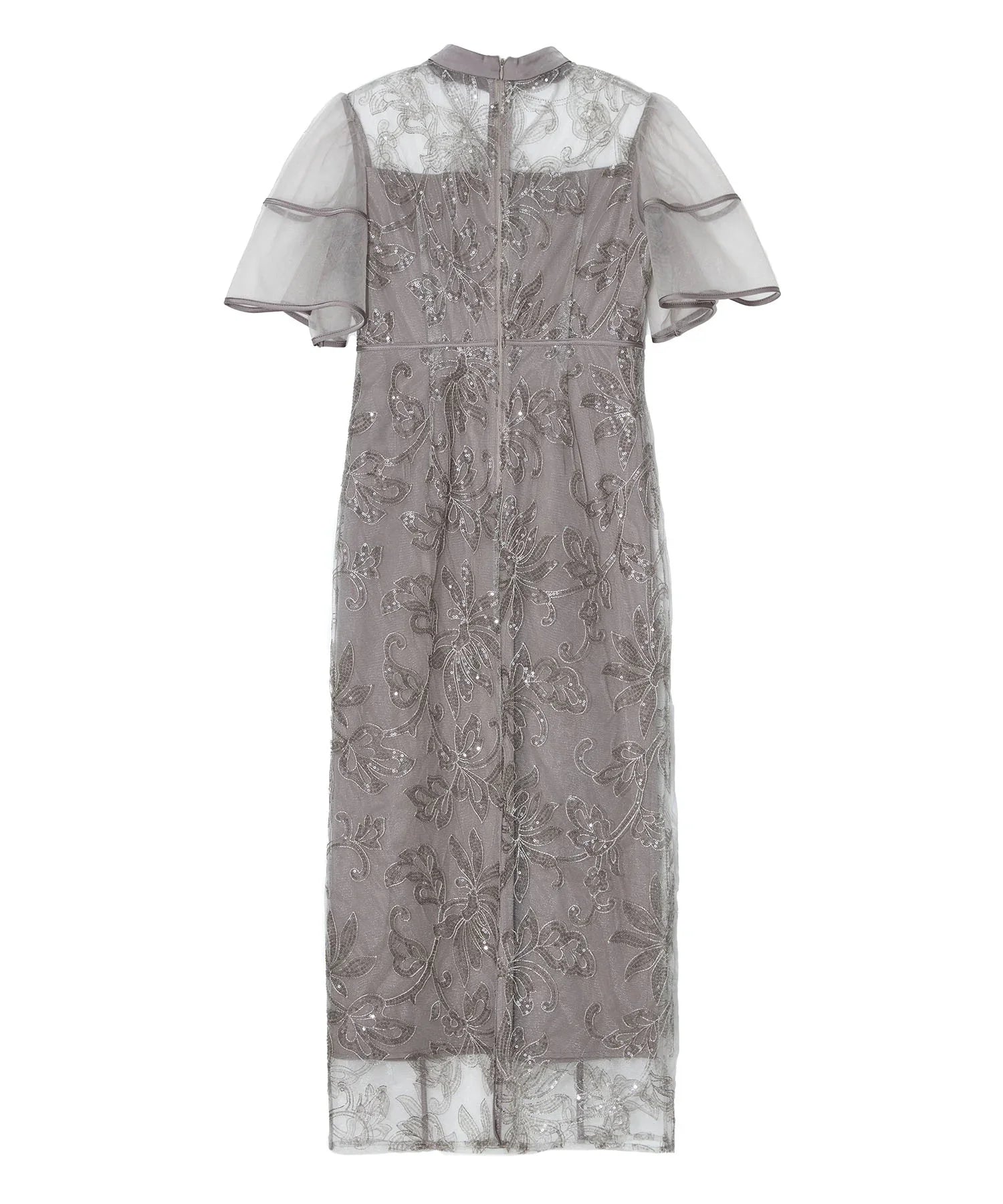 【当日発送】スパンコールフラワーIラインワンピースドレス