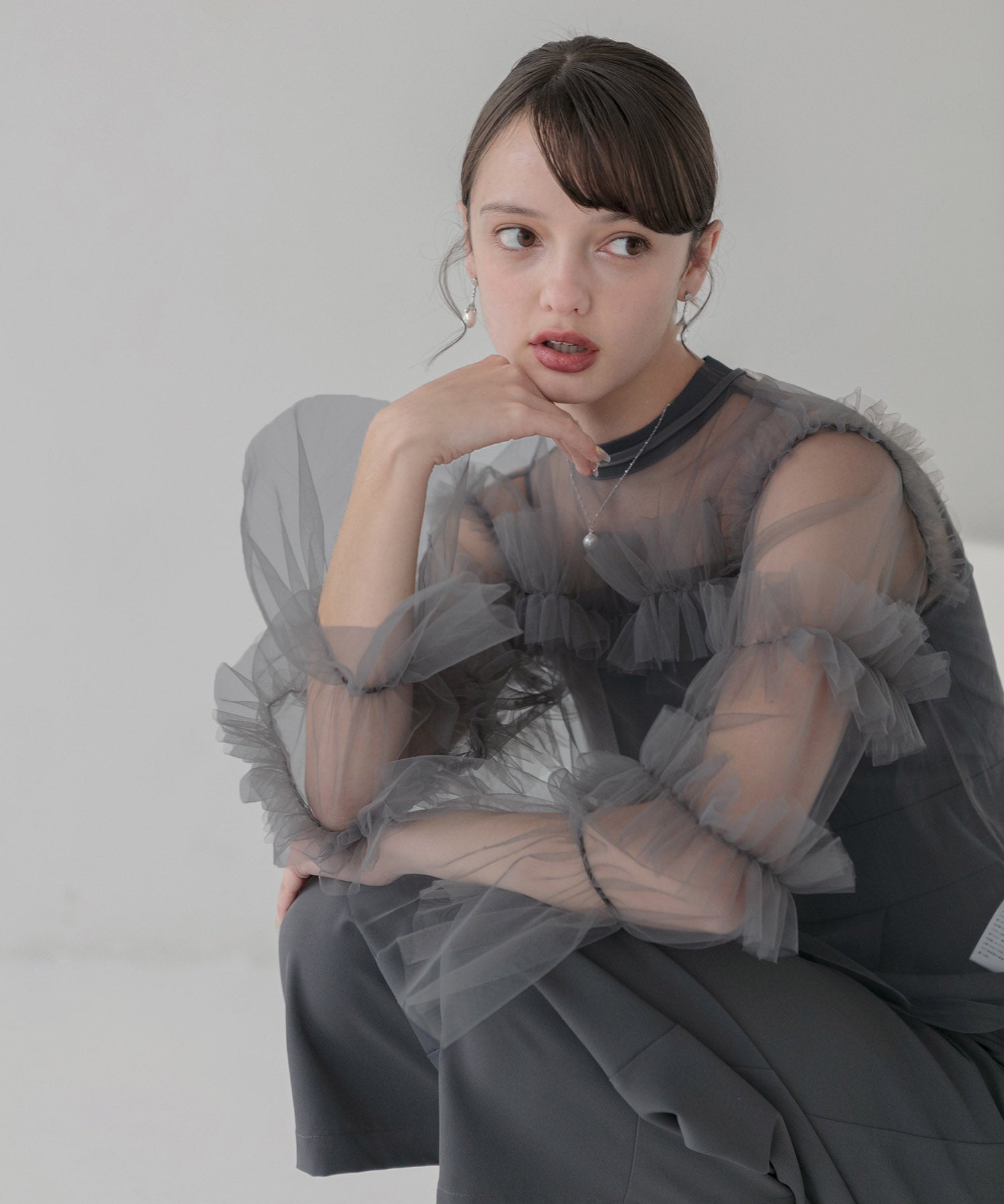 【当日発送】チュールフリルトップス