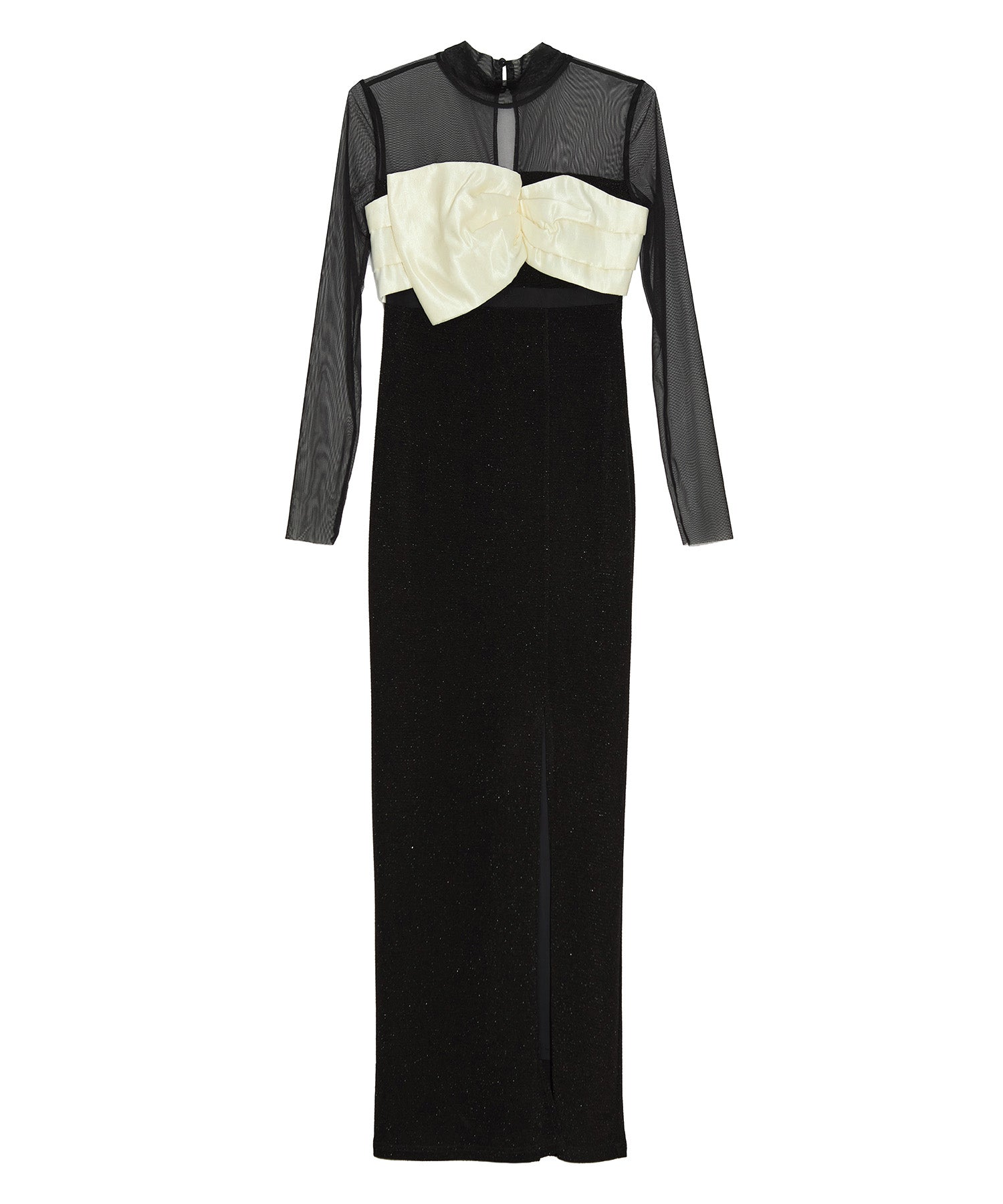 【LEJA LUXE】フロントツイストデザインシアースリットIラインドレス