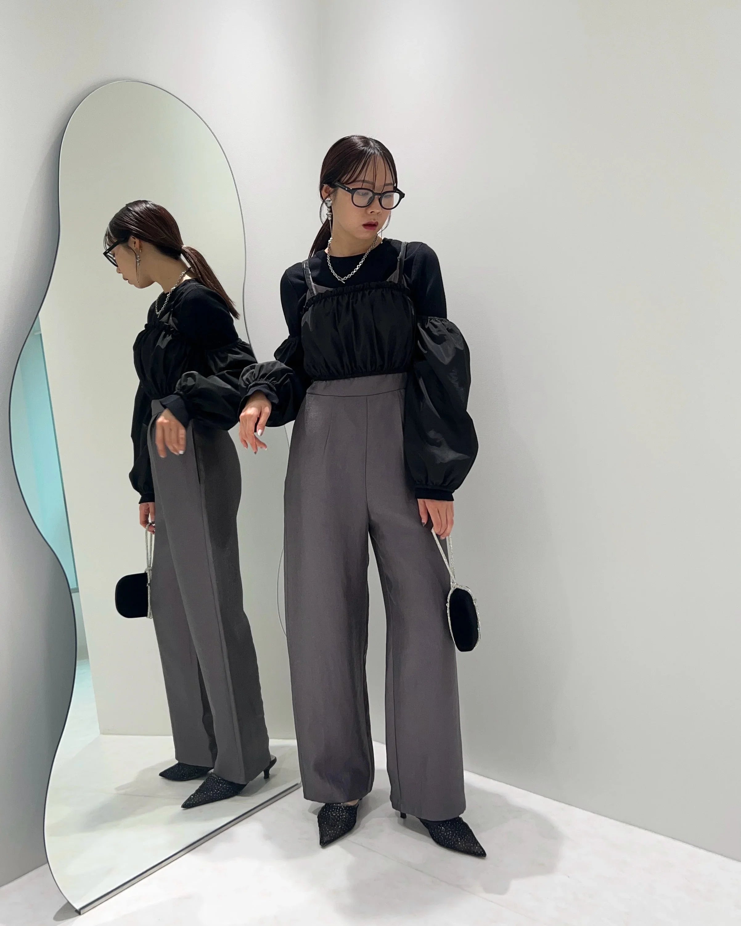 【當天出貨】圓點亮片緞帶波羅呢連身裙