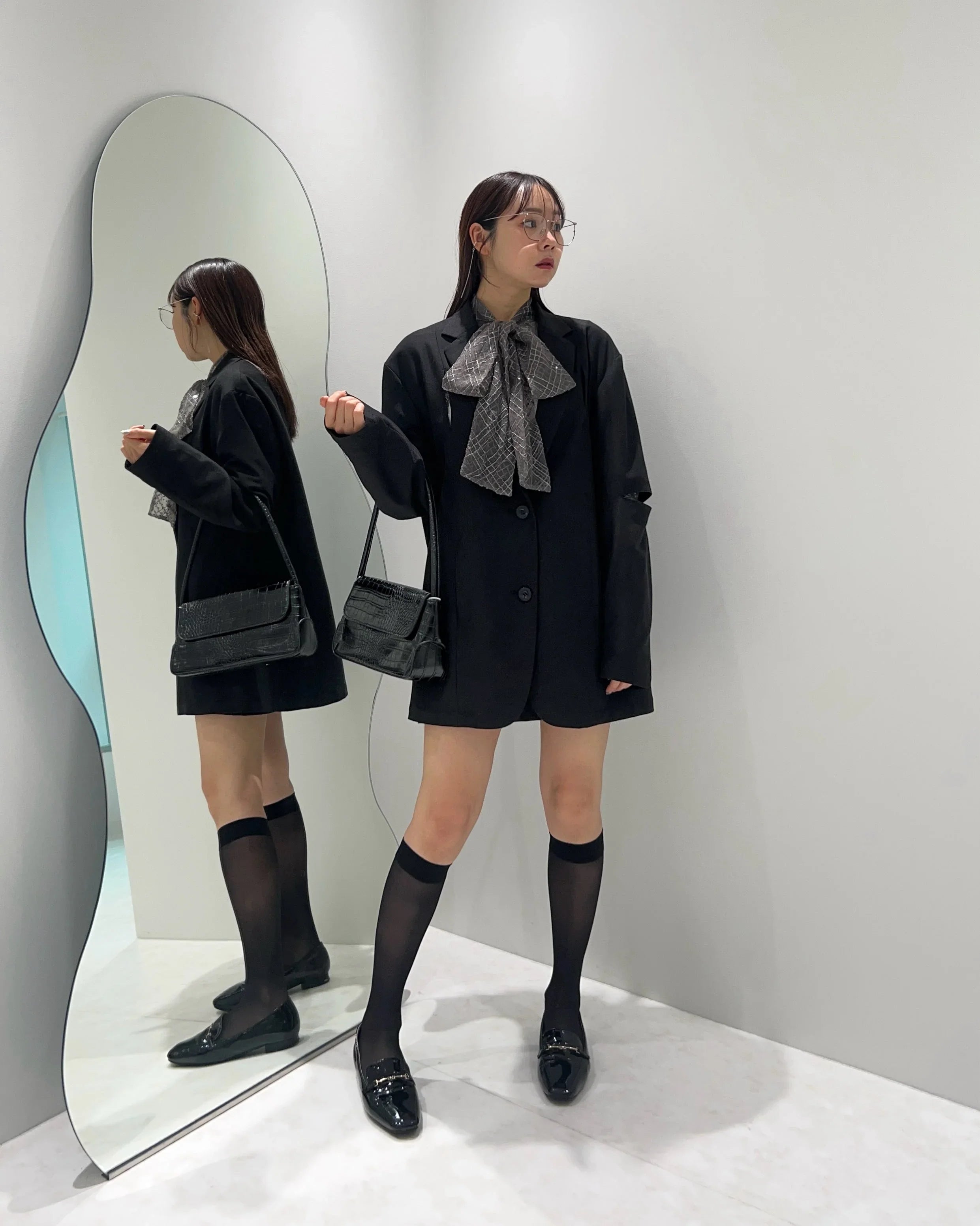 【當天出貨】圓點亮片緞帶波羅呢連身裙