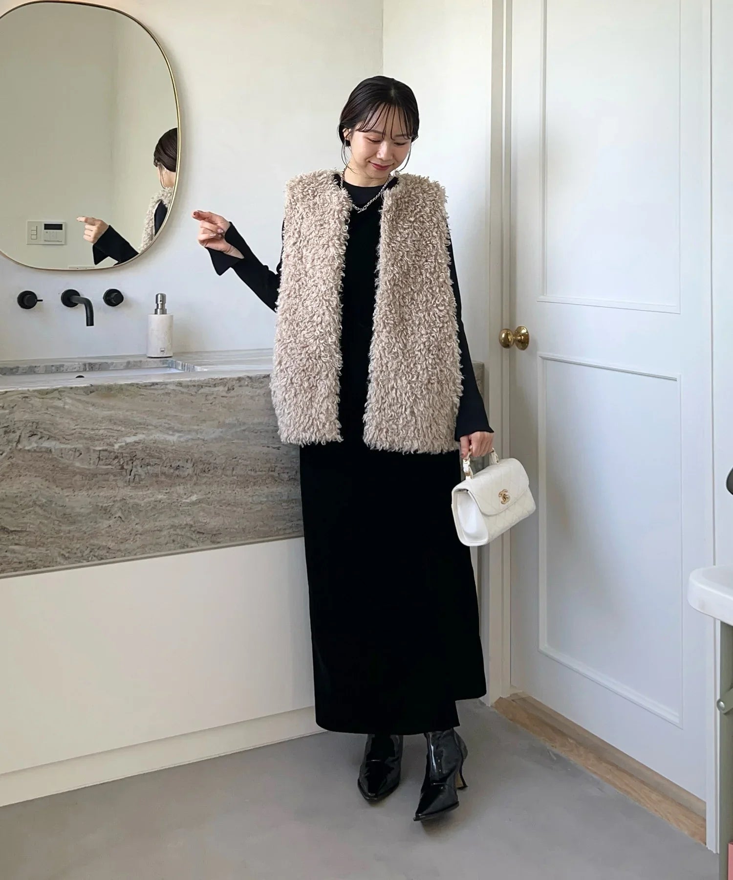 【当日発送】アシンメトリーティアードフリル3WAYベロアワンピースドレス