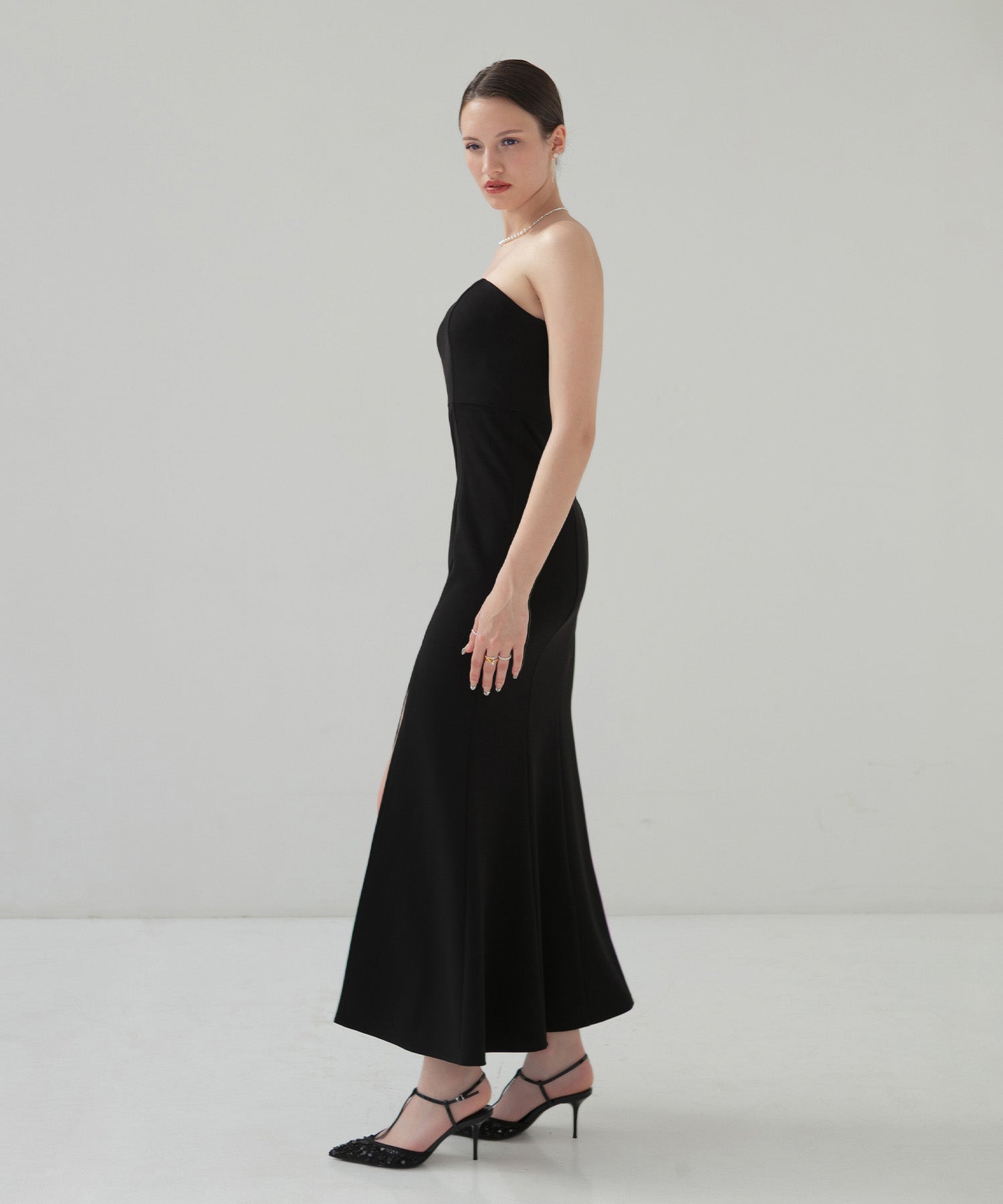 【LEJA LUXE】2WAYストーンペプラムビスチェマーメイドドレス