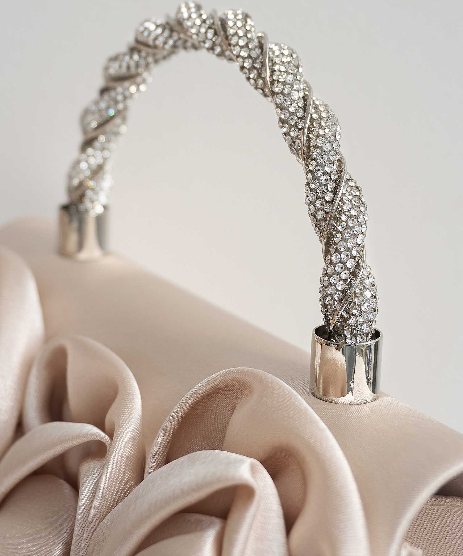 【予約商品】2WAYローズフラワー ツイストストーンハンドルバッグ